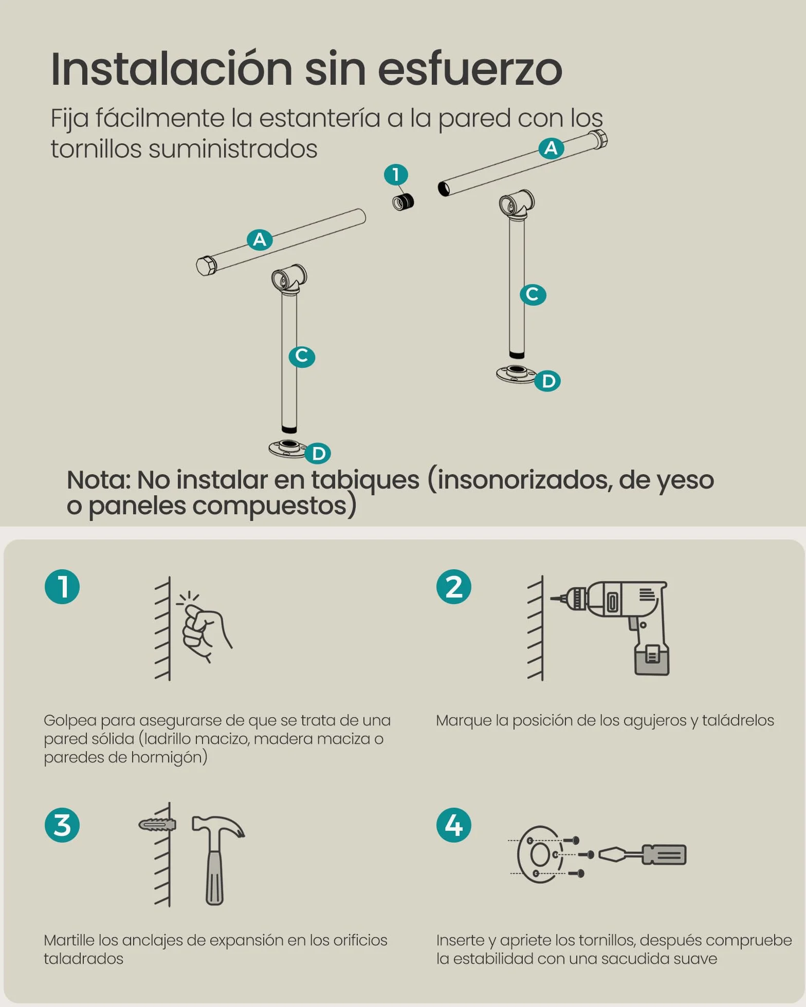SONGMICS Juego de 2 Percheros de Pared, Colgador de Pared, Estilo Industrial, Ahorro de Espacio, 30 x 84 x 7 cm, Carga de 60 kg, Montaje Fácil, Acero, Blanco Nube HSR140W02