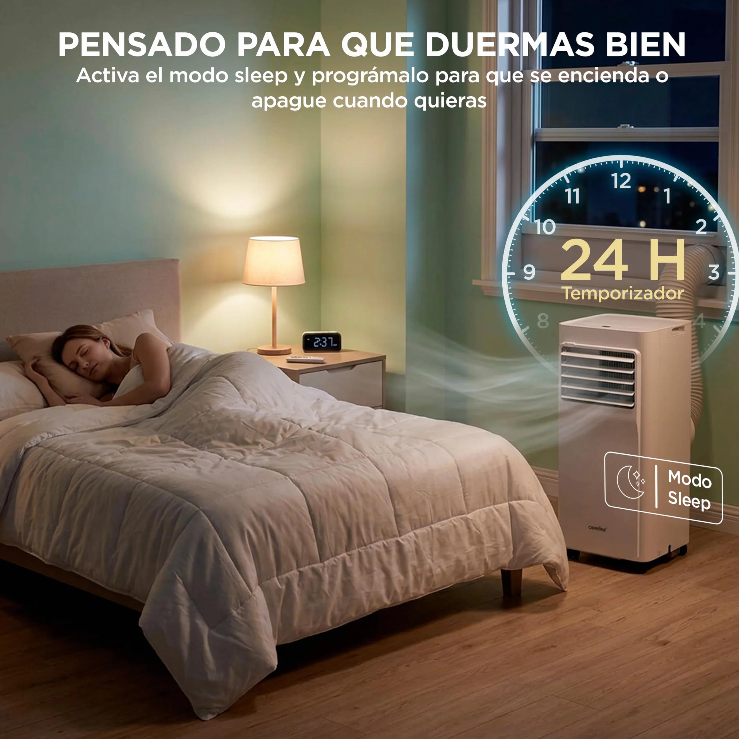 COMFEE Aire Acondicionado Portátil 3 en 1 9000 BTU 2250 Frigorías Climatizador Deshumidificador App Mando a Distancia