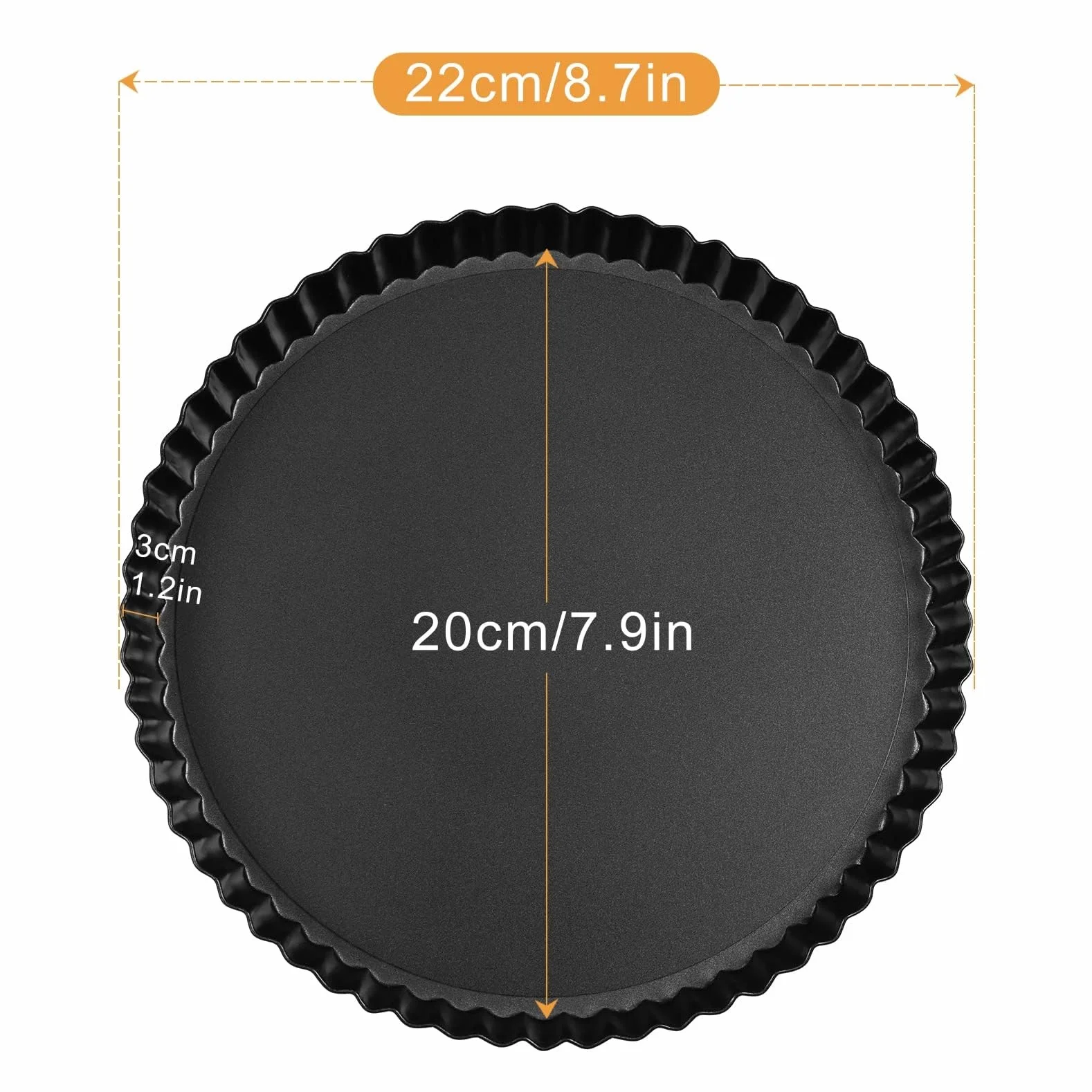 Molde para Quiche y Tarta con Base Extraíble Antiadherente 22cm - Redondo