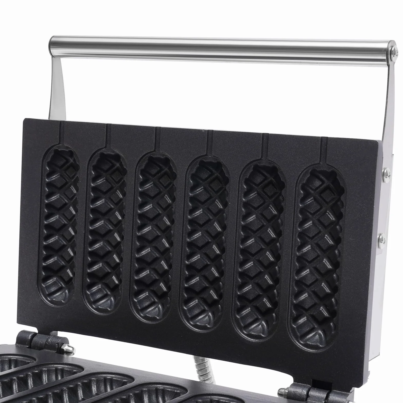 Máquina de perritos calientes 1500W 220V 6 unidades control temperatura 50-300℃ acero inoxidable