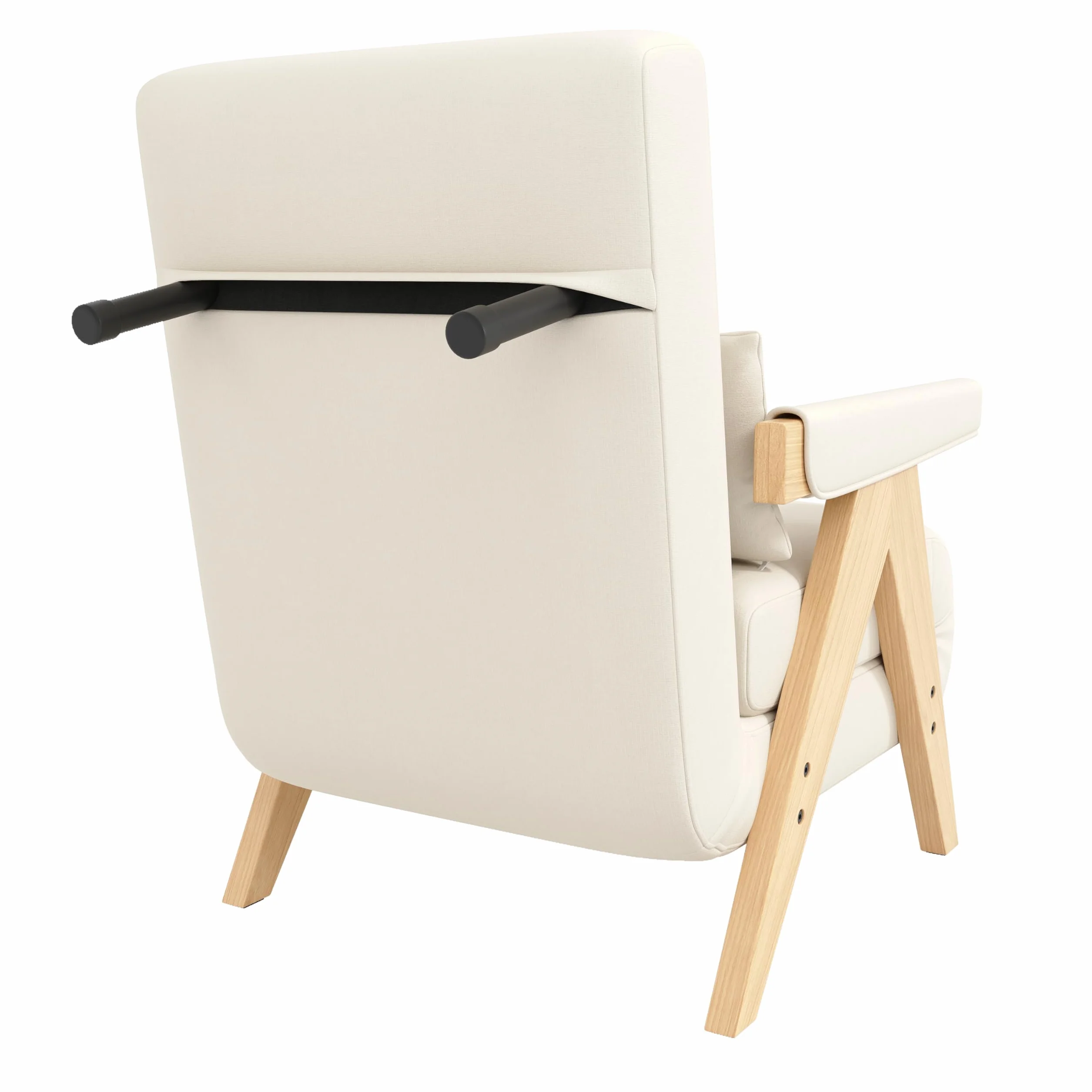 Sillón plegable acolchado 3 en 1 con función de sueño, sofá cama convertible, sillón lounge, cama individual, adecuado para salón, dormitorio, oficina, apartamento, etc. (beige)