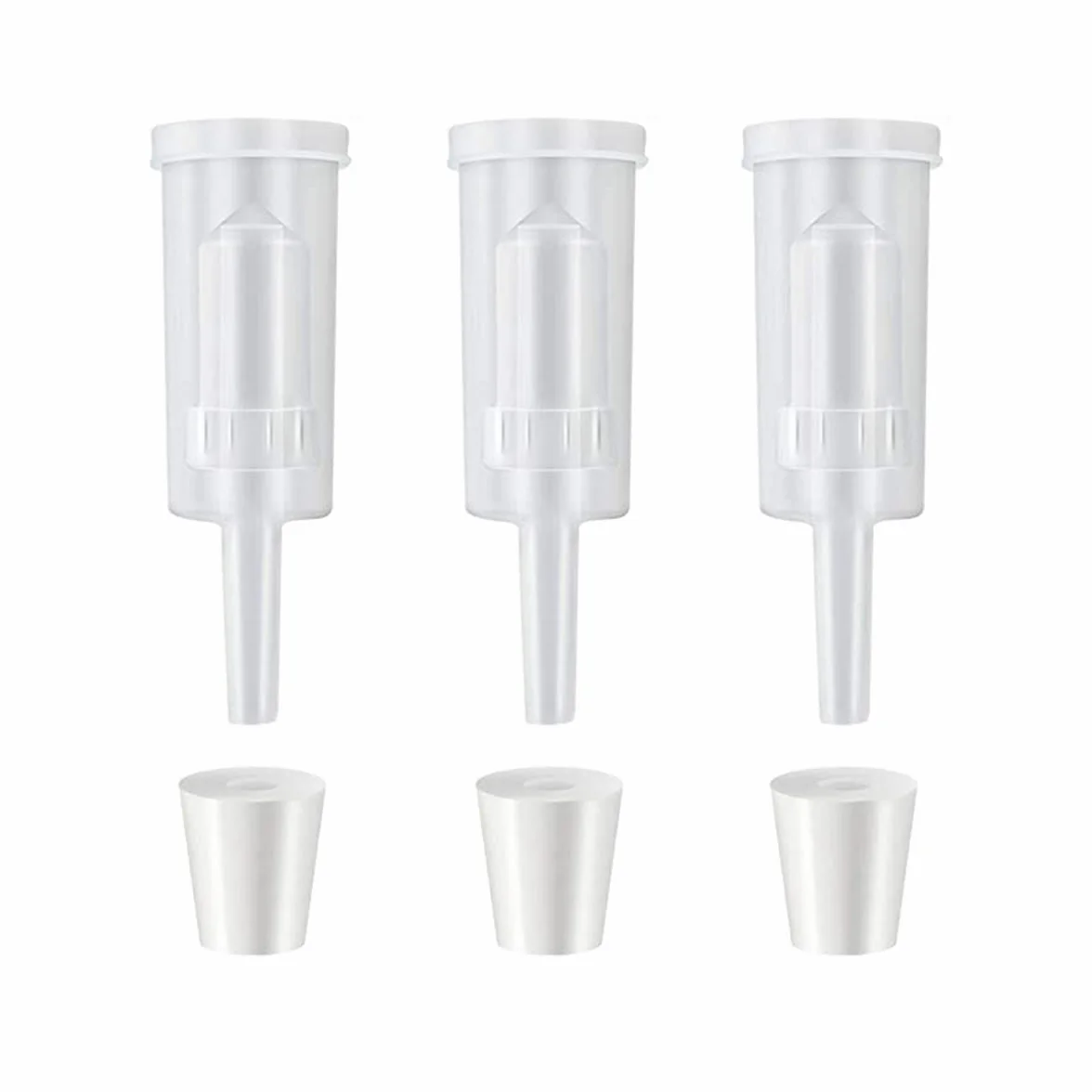 3 Piezas Fermentación Airlock,Esclusas de Aire y Arandelas de Silicona,Válvula Fermentación Plástico,Fermentador de Aire para Fabricar Cerveza Vino