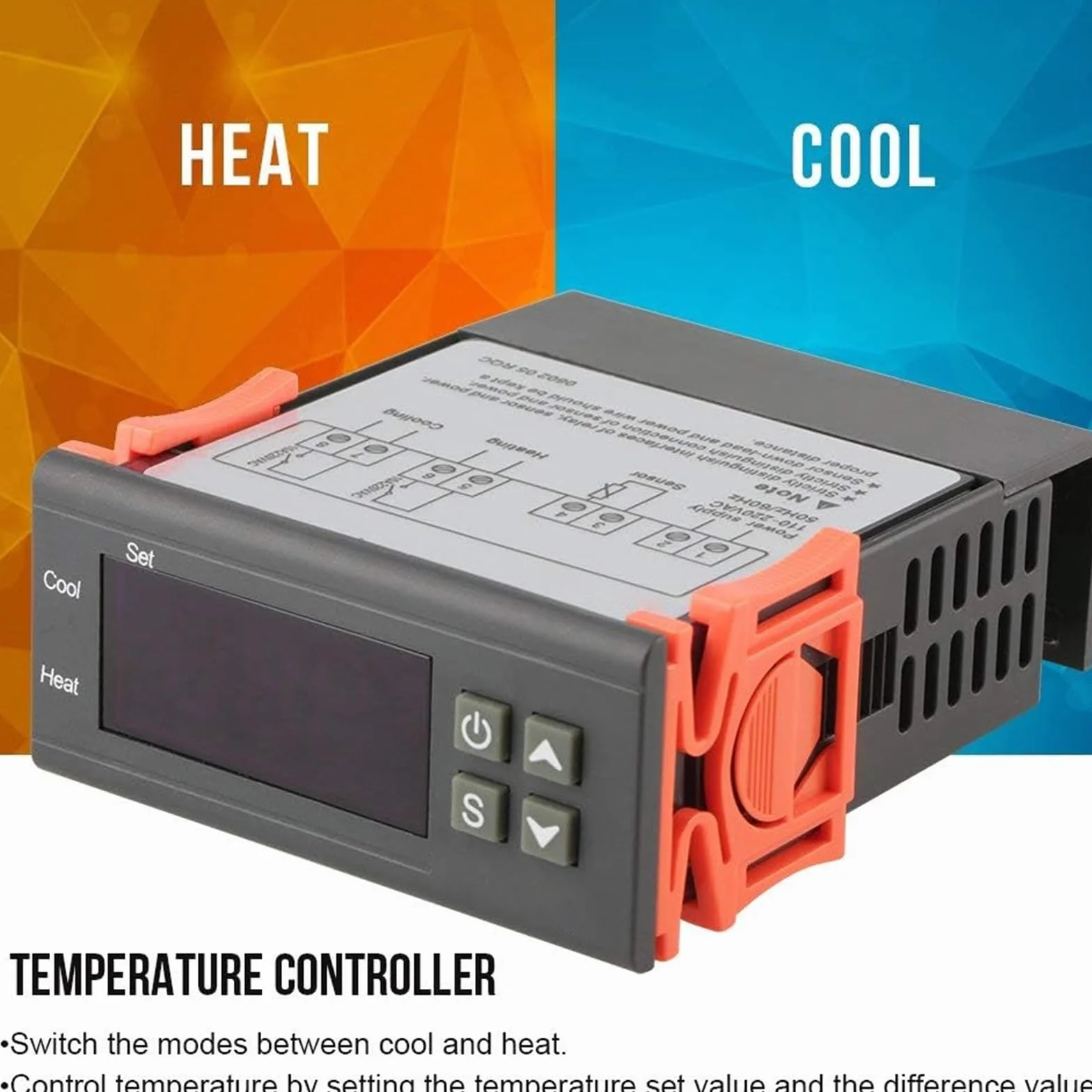 ARCELI Controlador de Temperatura Digital Relé de 10 A con Calentador y Enfriador - 24V