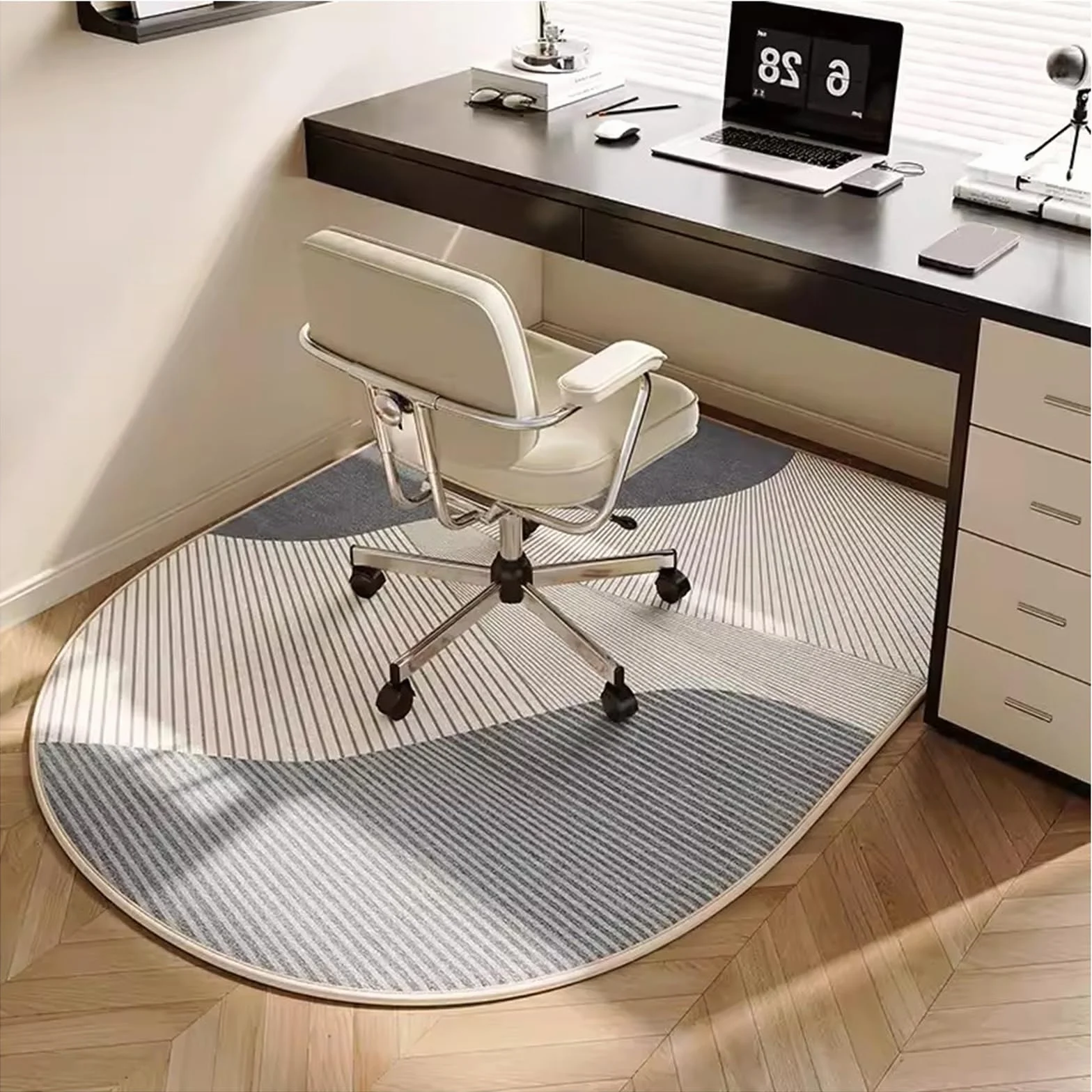 Alfombrilla antideslizante de caucho termoplástico para silla de oficina, fácil de limpiar, insonorizada, para suelos de baldosas de madera dura, 120 x 90 cm