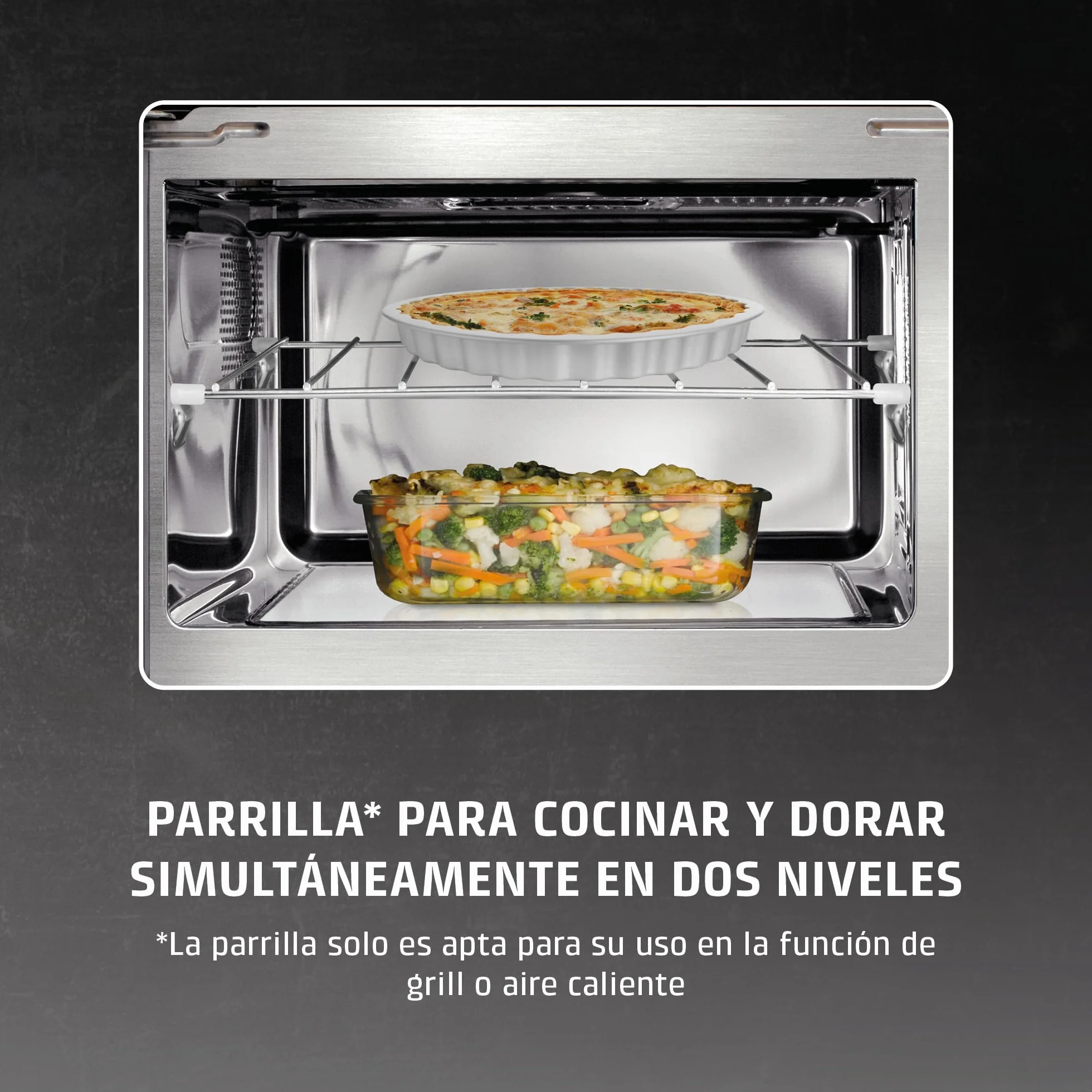 CASO MG 25 Ecosytle Ceramic - Microondas 2 en 1 sin plato giratorio con grill de 1000W - Capacidad de 25L - Temporizador hasta 30 mins - grande - plateado
