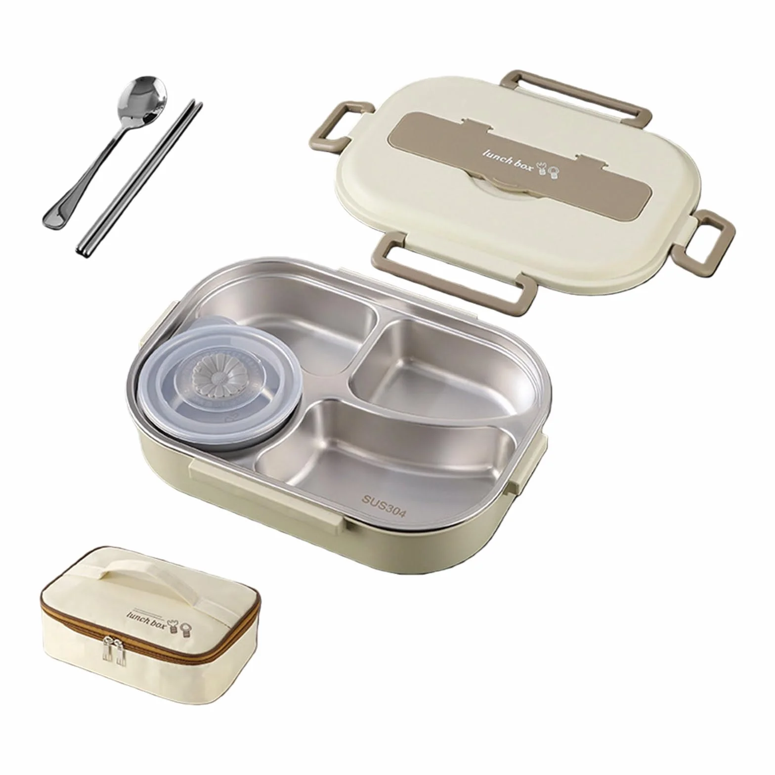 Lonchera Bentos apta para microondas, diseño compartimentado, doble aislamiento, para estudiantes, adultos, actividades al aire libre, pícnics al aire libre, lonchera con utensilios