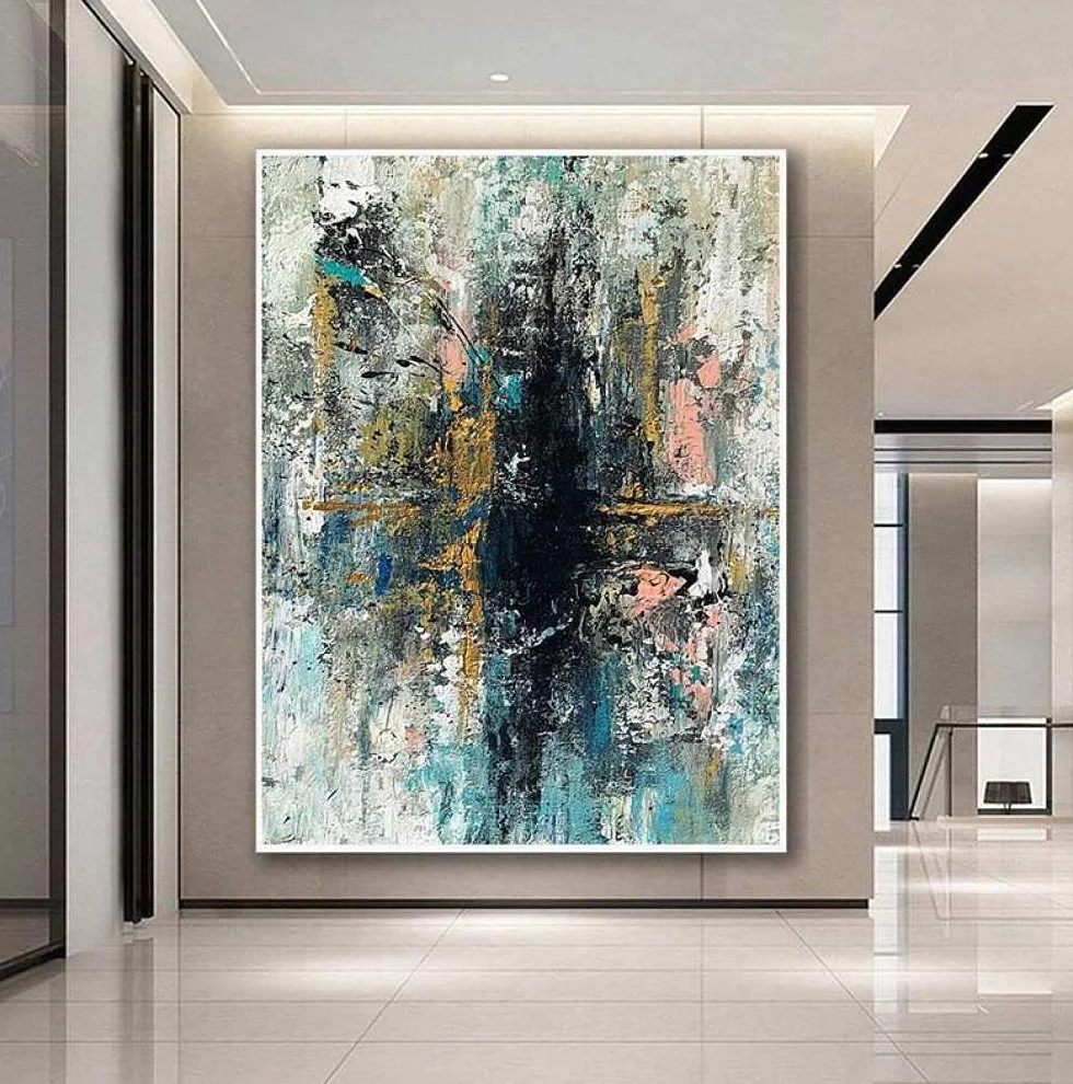 Mano Pintura Óleo Pintada Cuadros,Arte Abstracto Pintura Acrílica 100% Pintada A Mano Obras De Arte De Paisaje Arte De Pared Extra Grande Sin Marco Pinturas Frías Decoración Del Hogar Para El Dor
