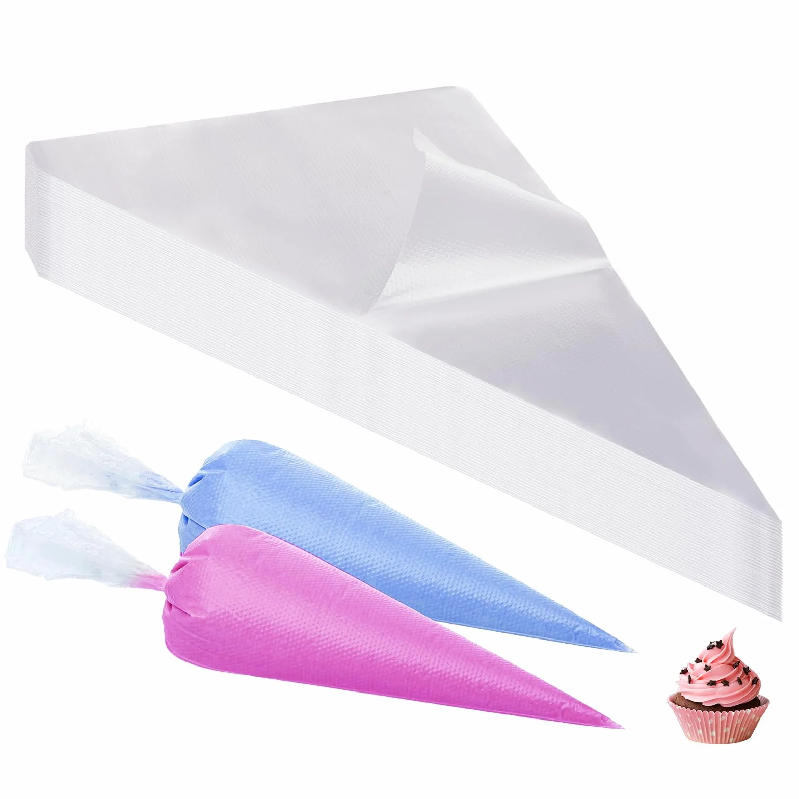 (100 unidades) Mangas pasteleras desechables, 31×21 cm, manga pastelera para croquetas, saco pasteleiro, piping bag grande para decorar pasteles, tartas y galletas, ideal para repostería casera.