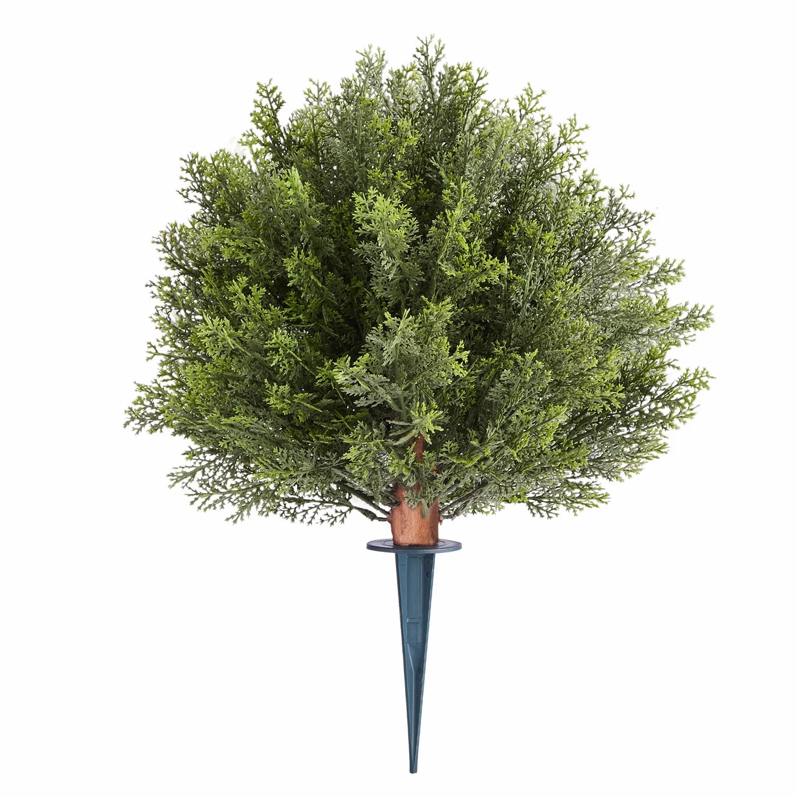VEVOR Bola de Topiario Artificial de Ciprés para Exterior con Estaca, 406 mm, 2 uds, Plantas Artificiales, Arbustos de Imitación para Decoración, Porche, Patio, Jardín, Balcón y Patio Trasero