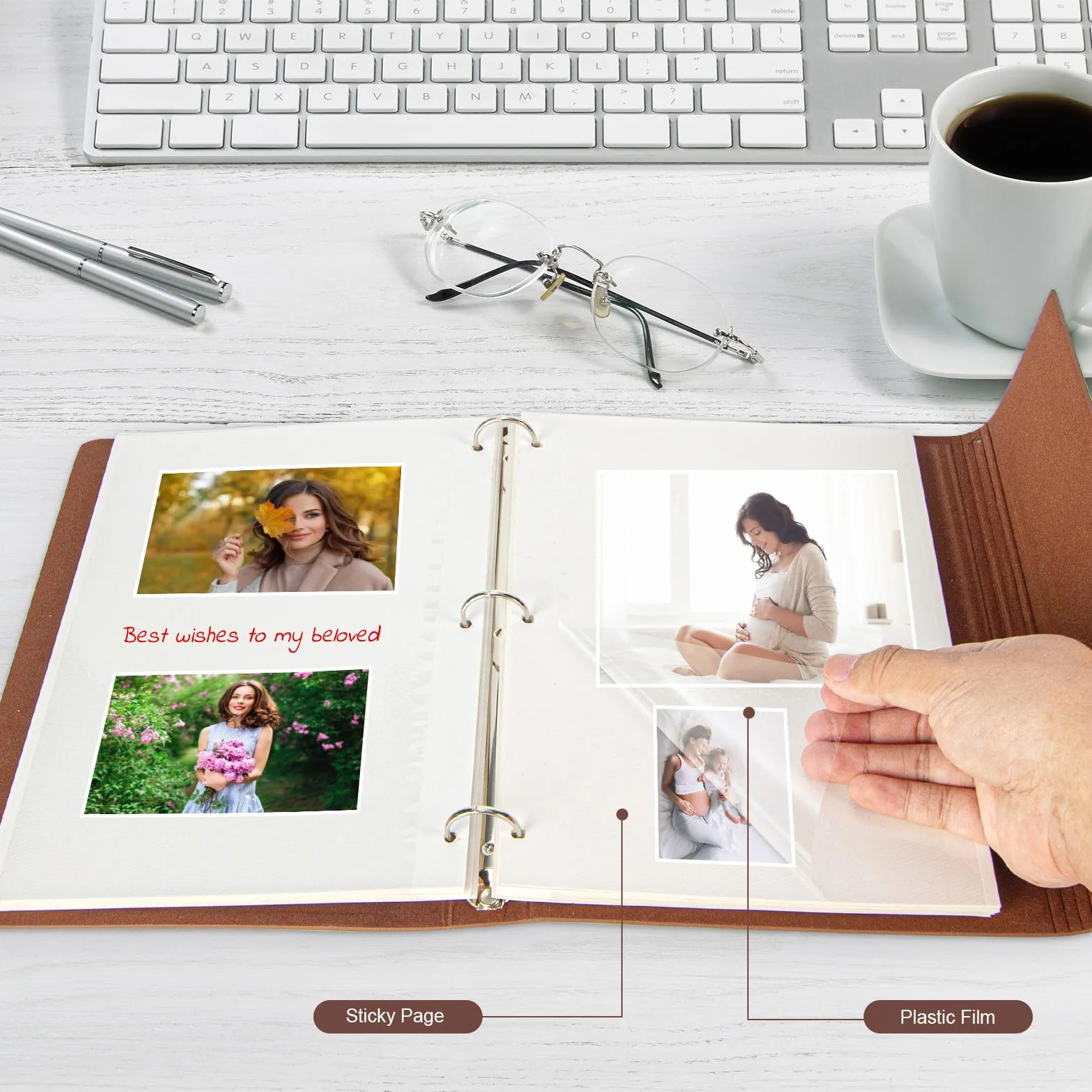 30pcs Página Suplementaria para AIOR Cuero Album Fotos Autoadhesivo