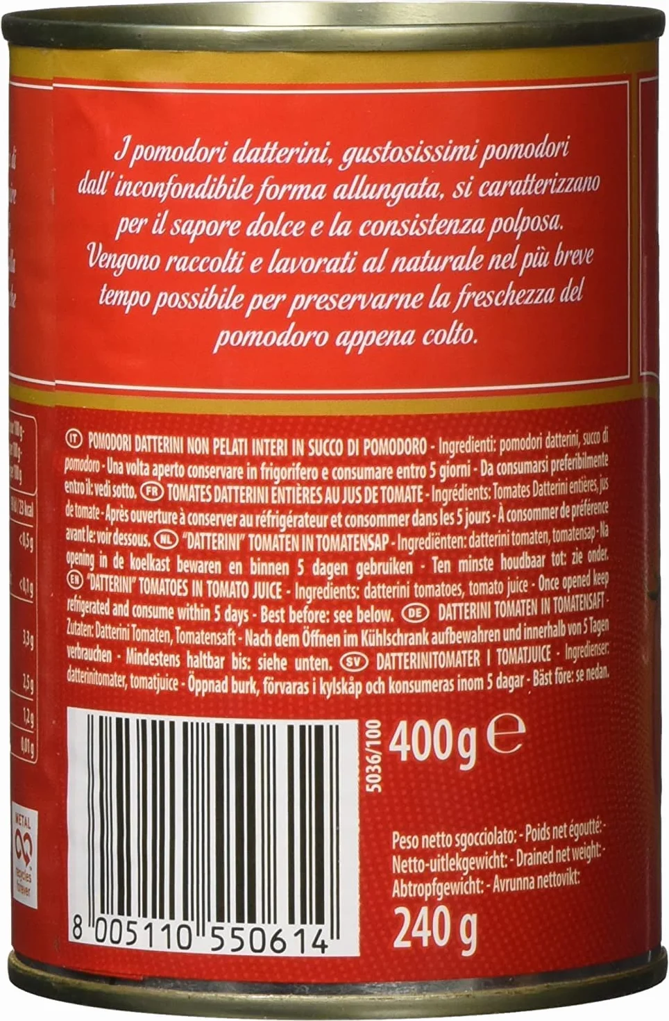 Mutti Pomodorini Datterini - 6 tomates cherry, 400 g