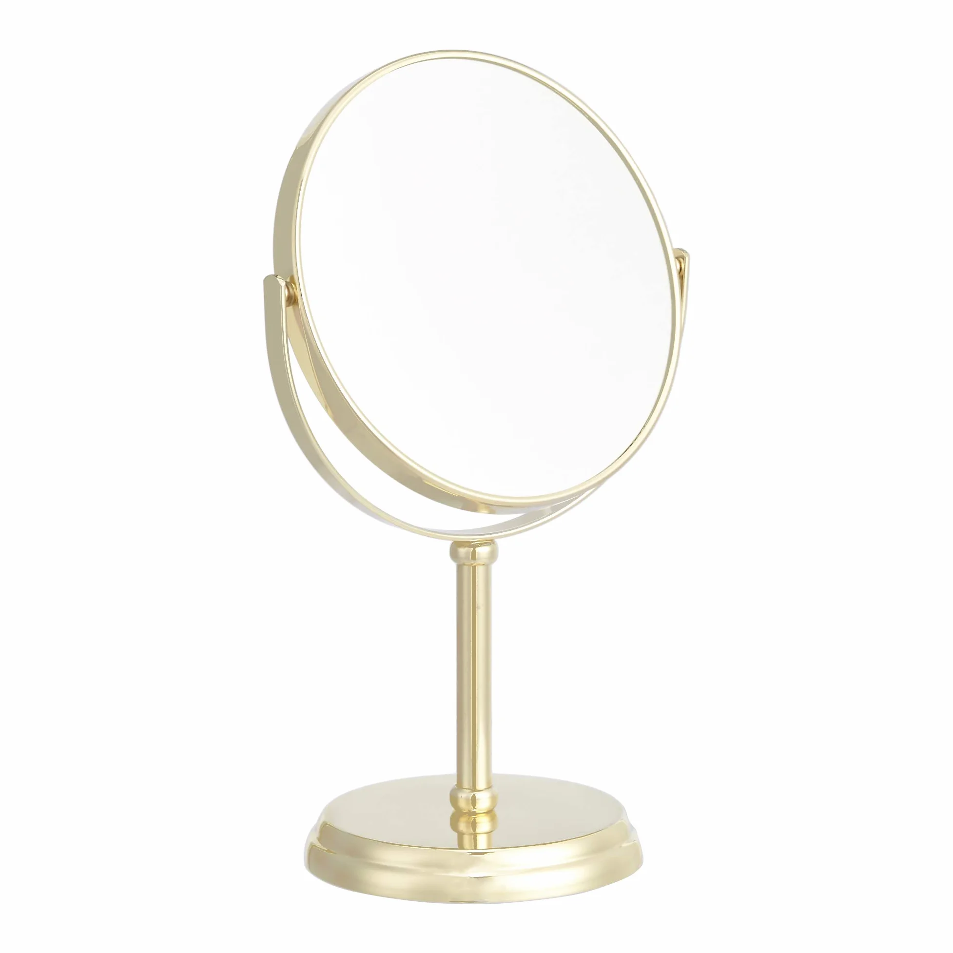 Amazon Basics Redondo Montaje en Mesa, Vanity Mirror, 18.3 x 12.5 x 30 cm, Dorado, 7.2 L x 4.92 W centímetros