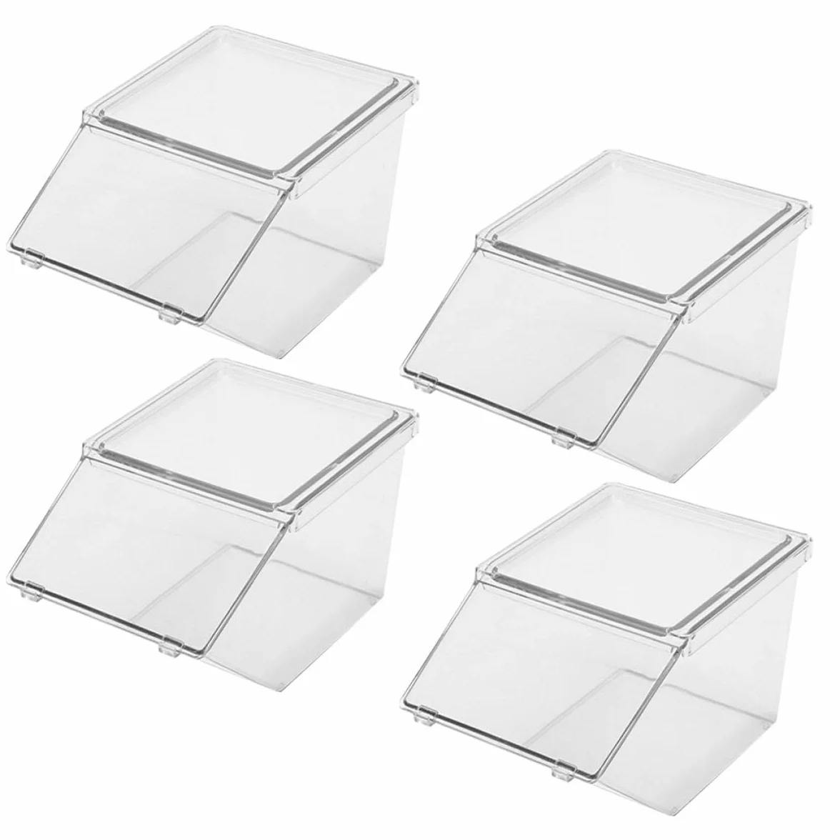 Milisten Caja Organizadora de Bolsitas de Té de Acrílico, 4 Piezas | Apilable, para Sobremesa, Mantiene Ordenados Azúcar y Pequeños Artículos