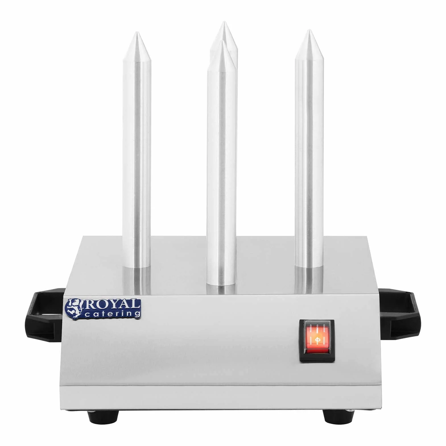 Royal Catering Máquina de Perritos Calientes Hot-Dog Machine 4 Pinchos RCHW-200 200 W 230 V Acero inoxidable