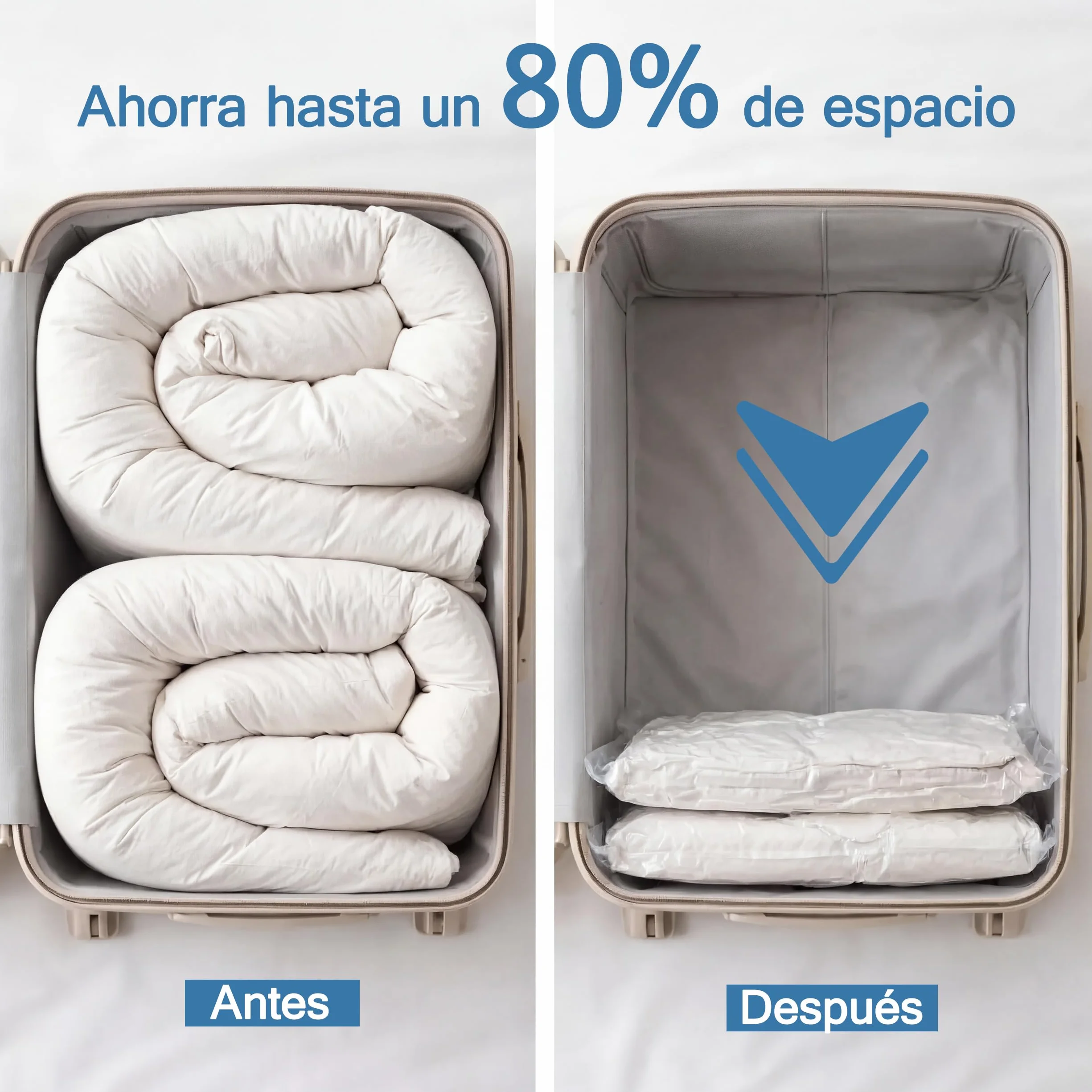 Bolsas de Almacenamiento al Vacío 12 Unidades 80x110cm, 60x80cm, 50x60cm para Ropa, Edredones