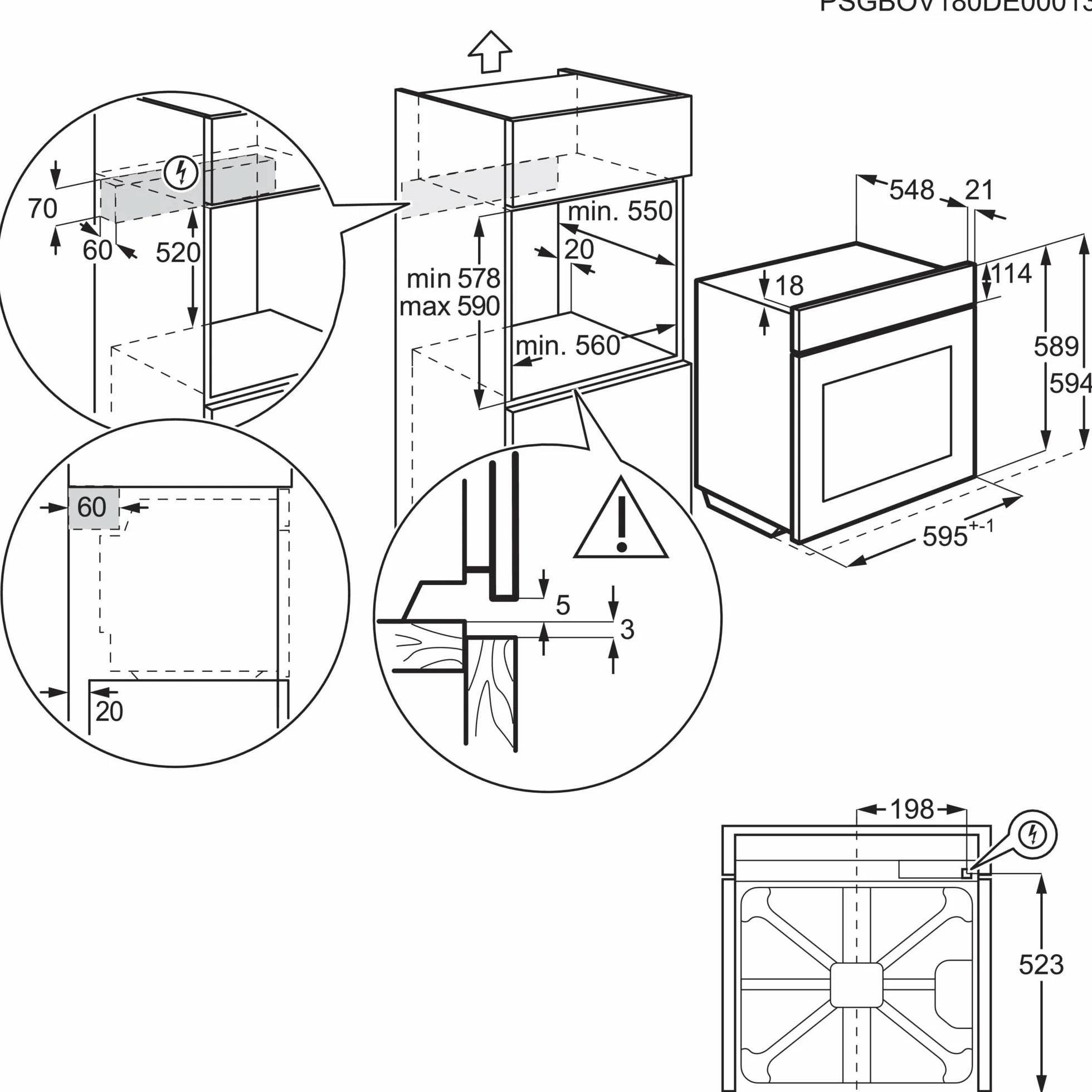 AEG BSE572360M Horno Multifunción, Limpieza Pirolítica, 9 funciones + Vapor, Sonda Térmica, Display Táctil, 45 programas automáticos, Antihuellas, Cierre Suave, Inox, A+, 72 Litros