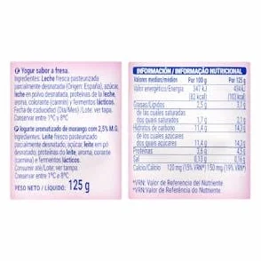 Yogur sabor fresa Hacendado Pack 8 x 125 g