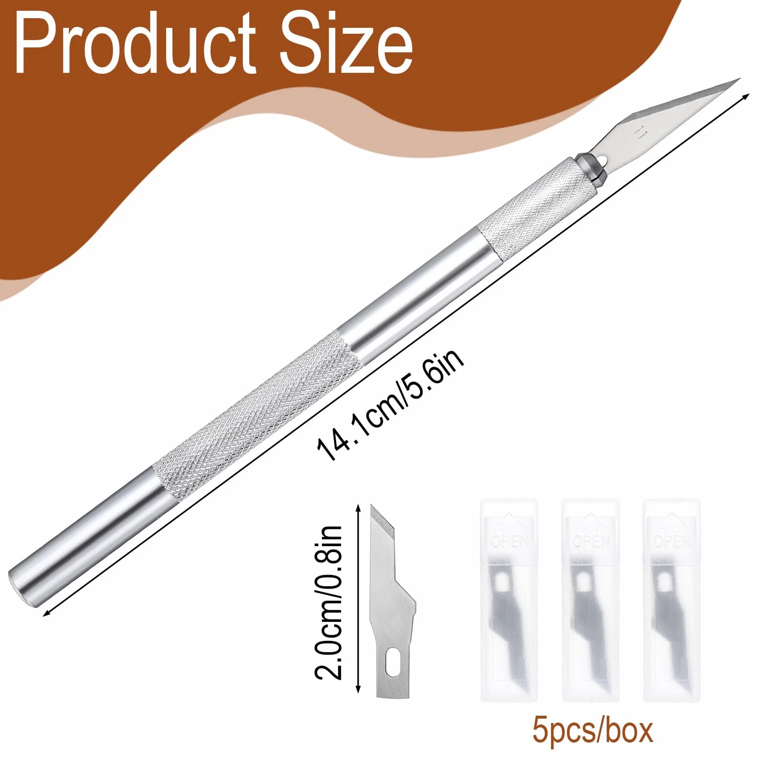 Cuchillo de panadero con 15 cuchillas, cuchillo para cortar pan, cuchillo para baguettes, de acero inoxidable, cuchilla para masa con funda protectora de plástico
