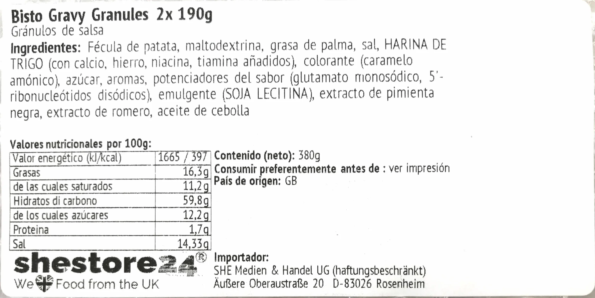 Gravy Granules Gránulos de salsa 2x 190g