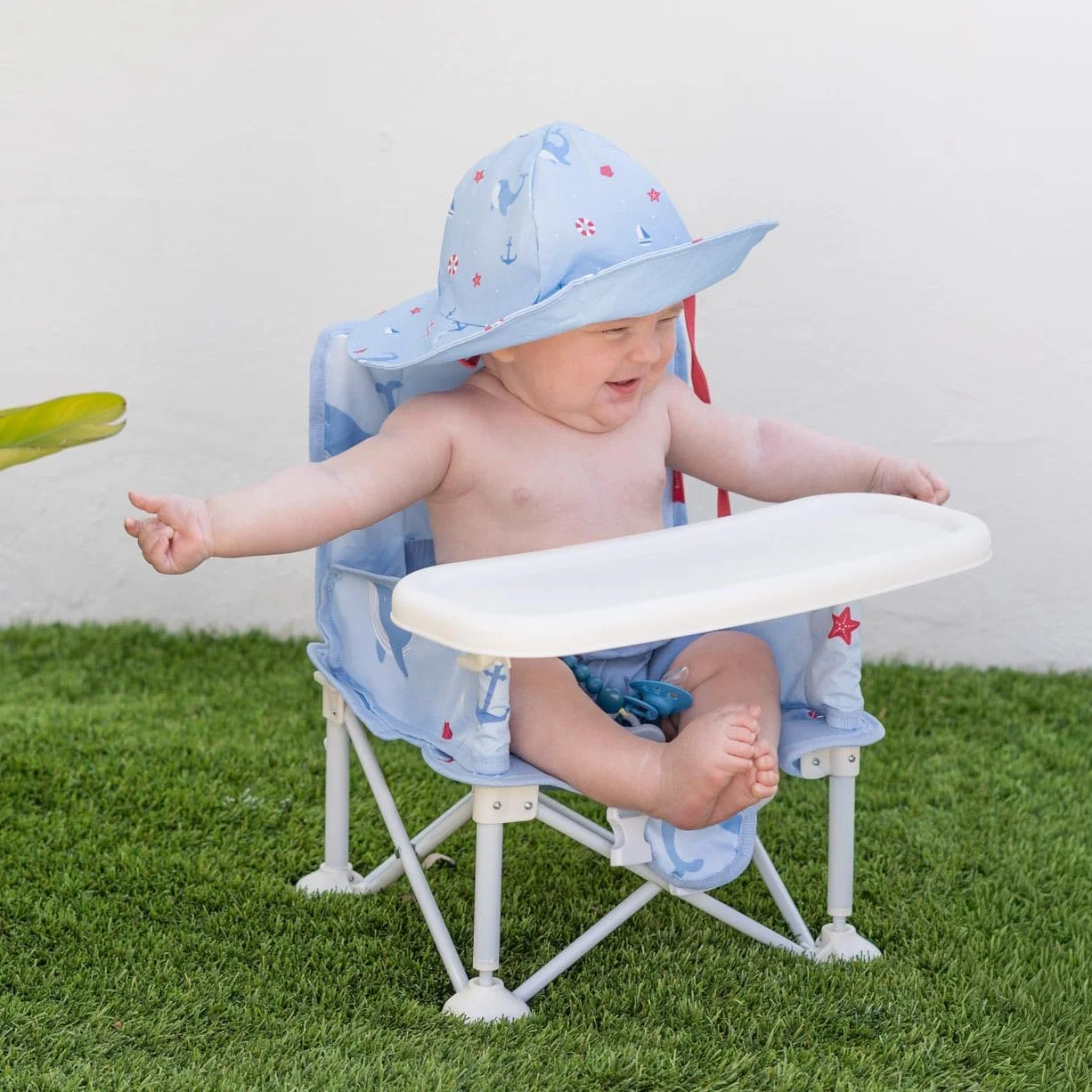 Flamingueo Silla Playa Plegable Ligera Para Bebés 6-36 Meses Tejido Poliéster Acero Waterproof Azul
