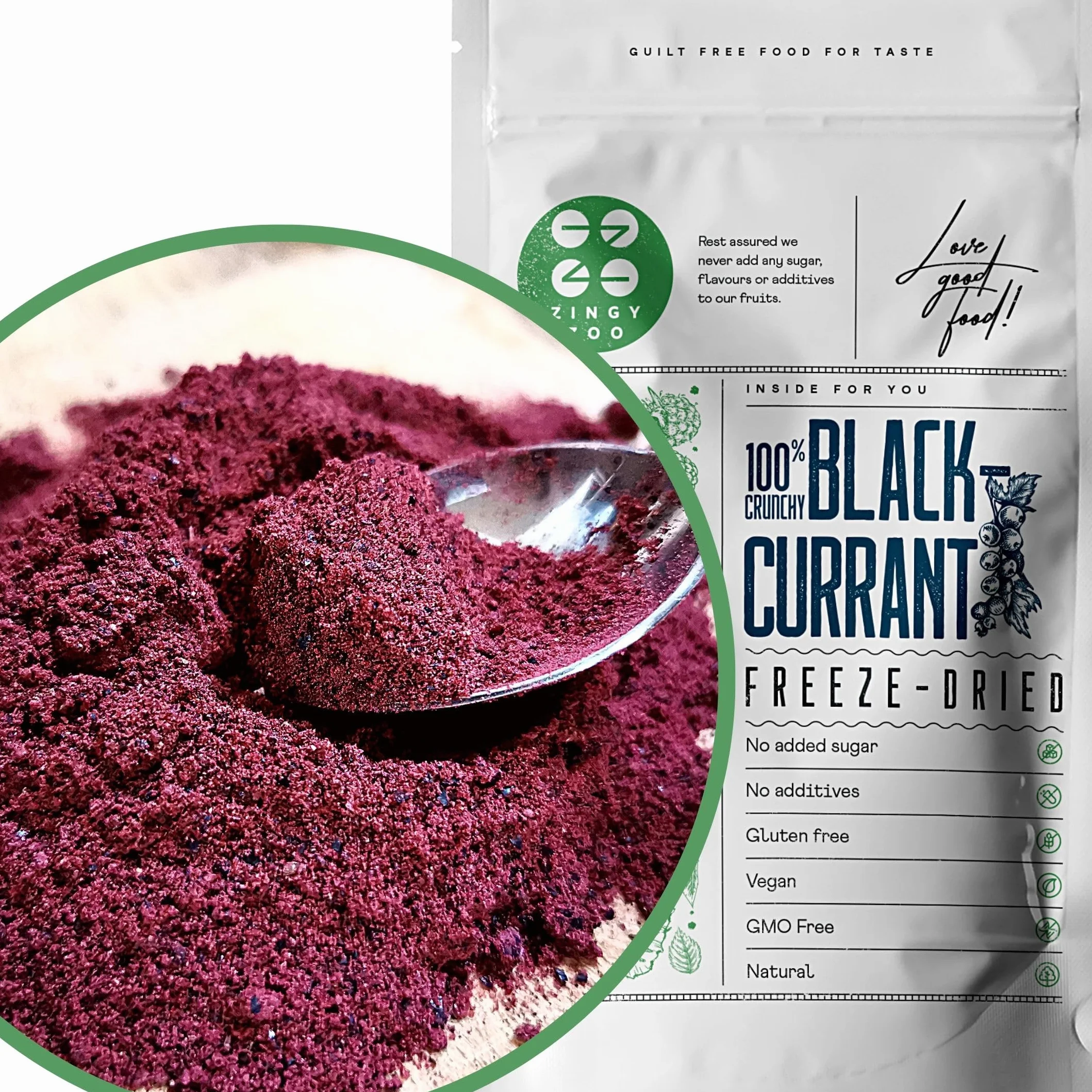 Polvo de Grosella Negra Liofilizada Fruta Deshidratada (100g)