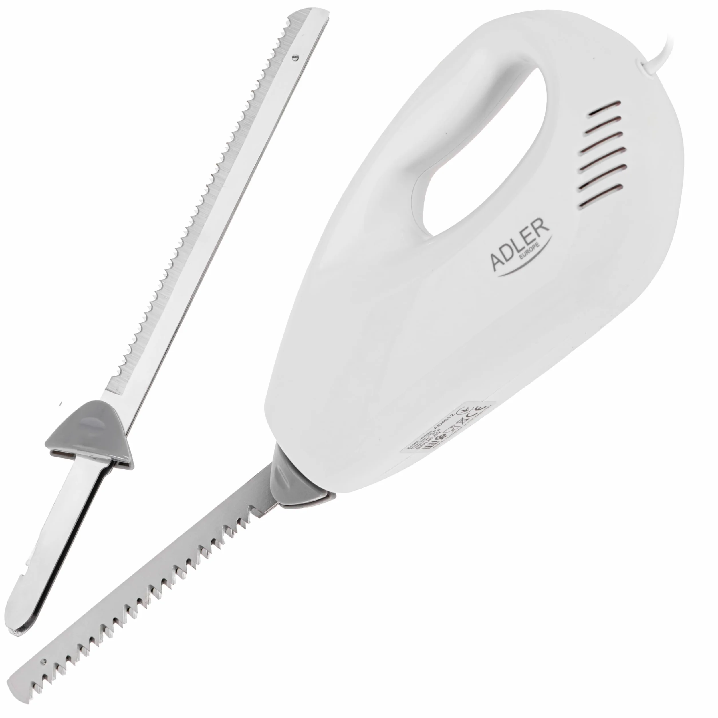 ADLER - Cuchillo eléctrico, 180 W, blanco