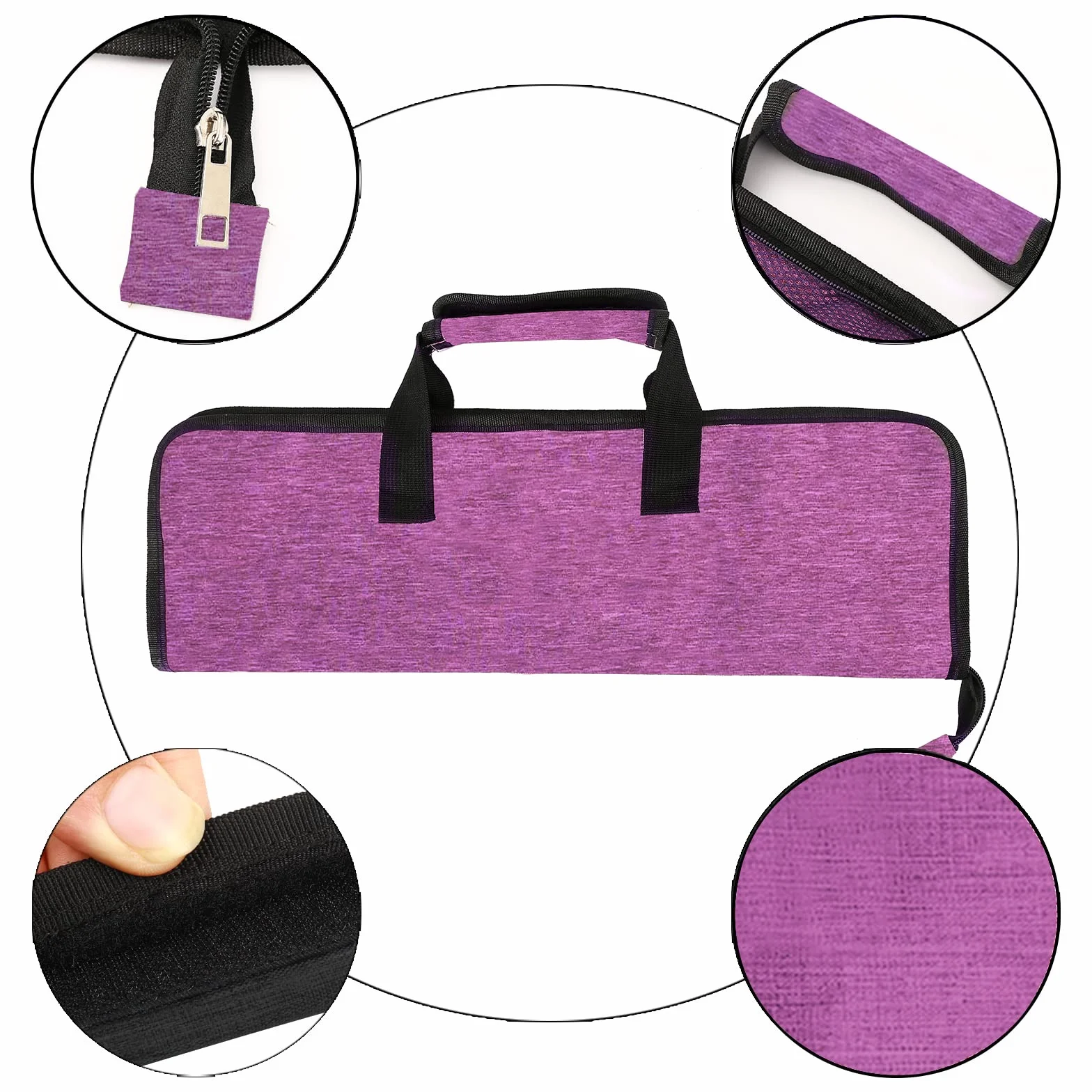 Qchengsan Bolsa Enrollable para Cuchillos de Chef Oxford, 13 Ranuras, Portátil
