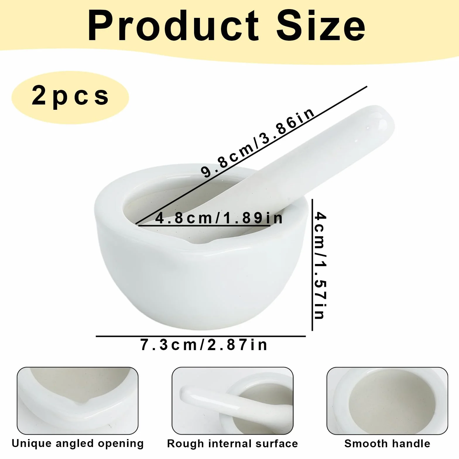 2 unidades de mortero con mano de mortero, mini mortero, mortero pequeño y mano de mortero de granito, adecuado para moler especias, hierbas, ajo y nueces, ideal para cocinas y laboratorios