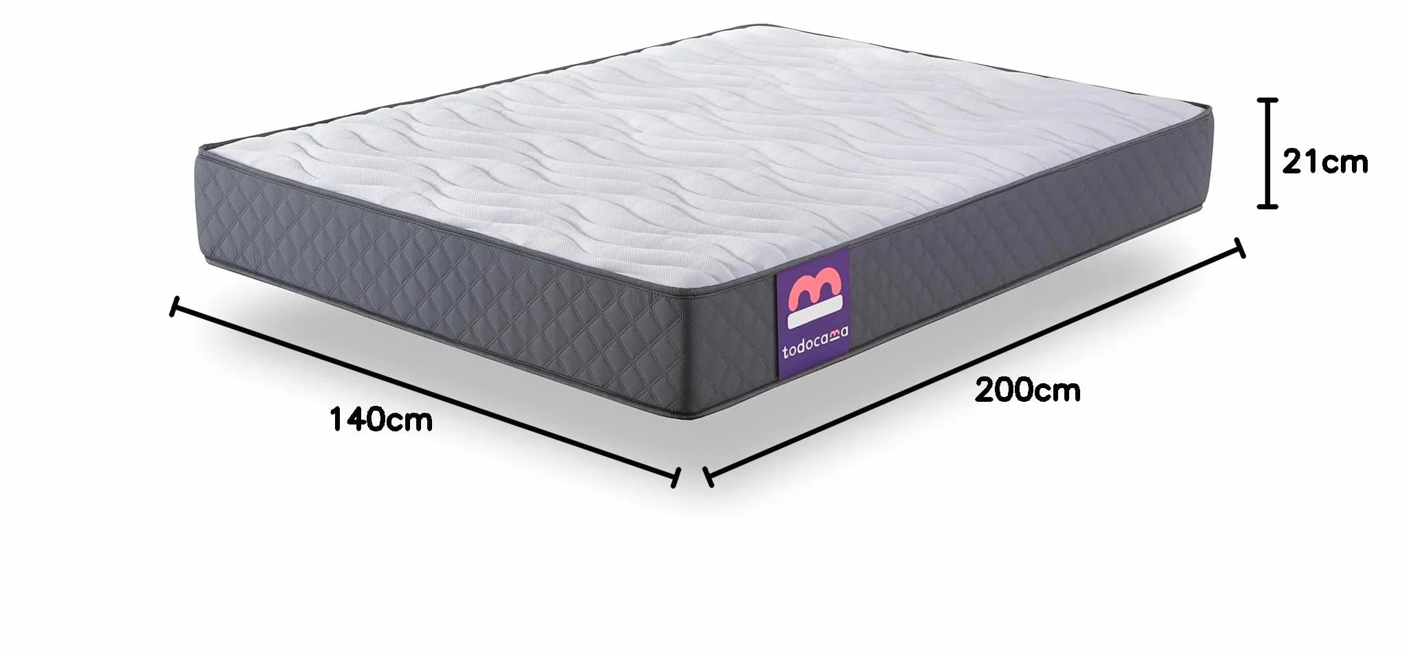 Todocama - Colchón viscoelástico 140x200 cm, Pure Flow MAX Multicapa, Altura 21 cm, firmeza Media/Alta, Tratamiento antiácaros, antibacterias e hipoalergénico. Fabricado en España.