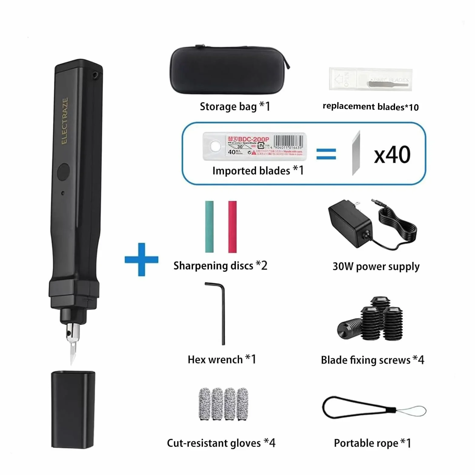 Cuchillo ultrasónico 2 en 1, cuchillo cortador ultrasónico de 40.000 Hz, 50 cuchillas de repuesto, cortador ultrasónico de mano adecuado para cortar modelos impresos en 3D, plásticos, madera