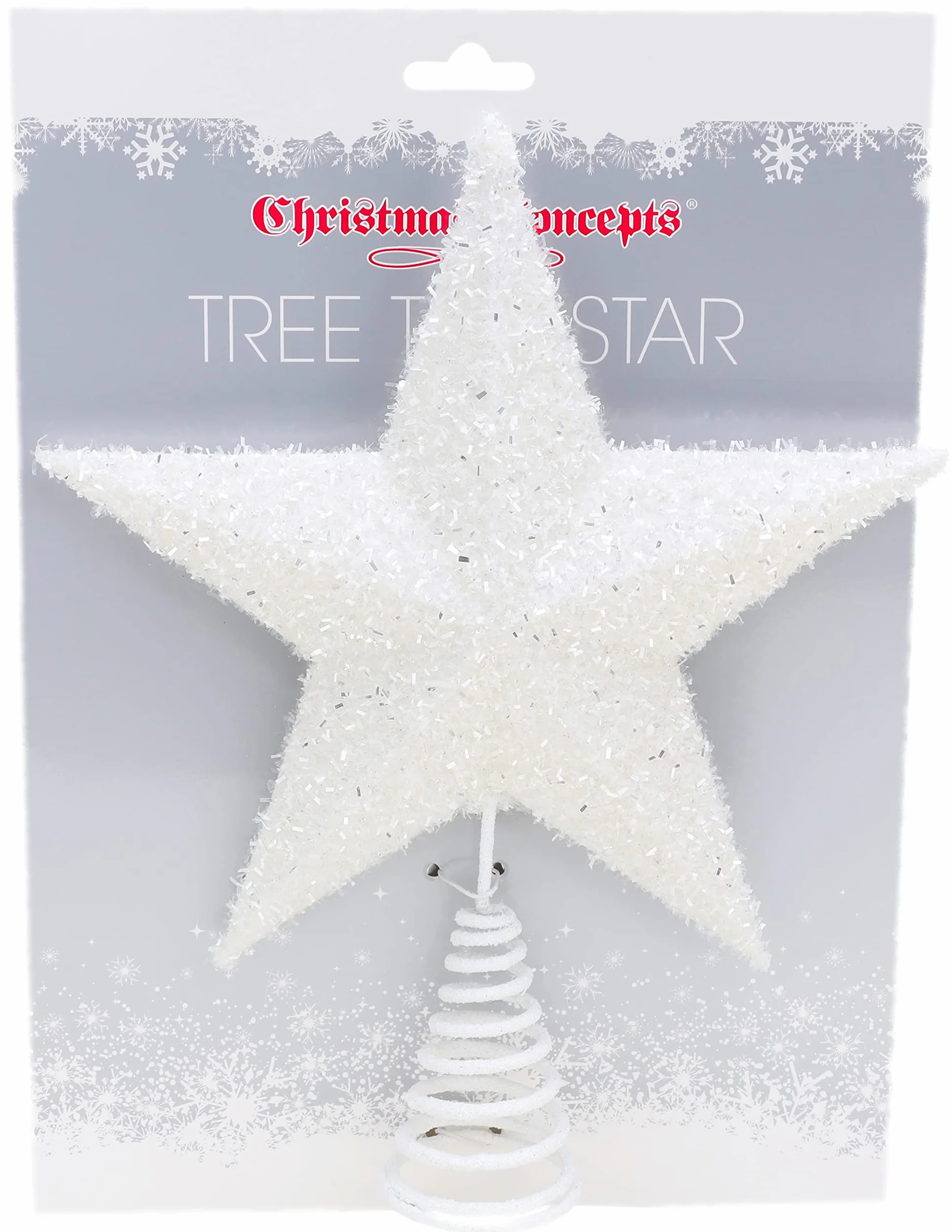 Christmas Concepts® Estrella de árbol Brillante 28 cm - Decoración navideña Lujosa (Blanca)