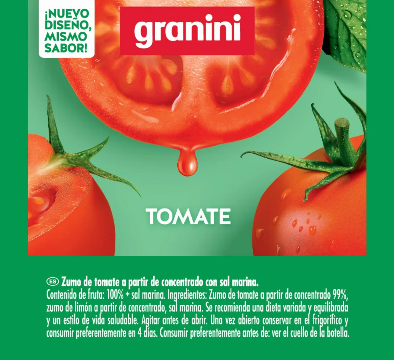 Granini Zumo de Tomate 100% Sin Azúcares Añadidos Pack 12 x 330 ml