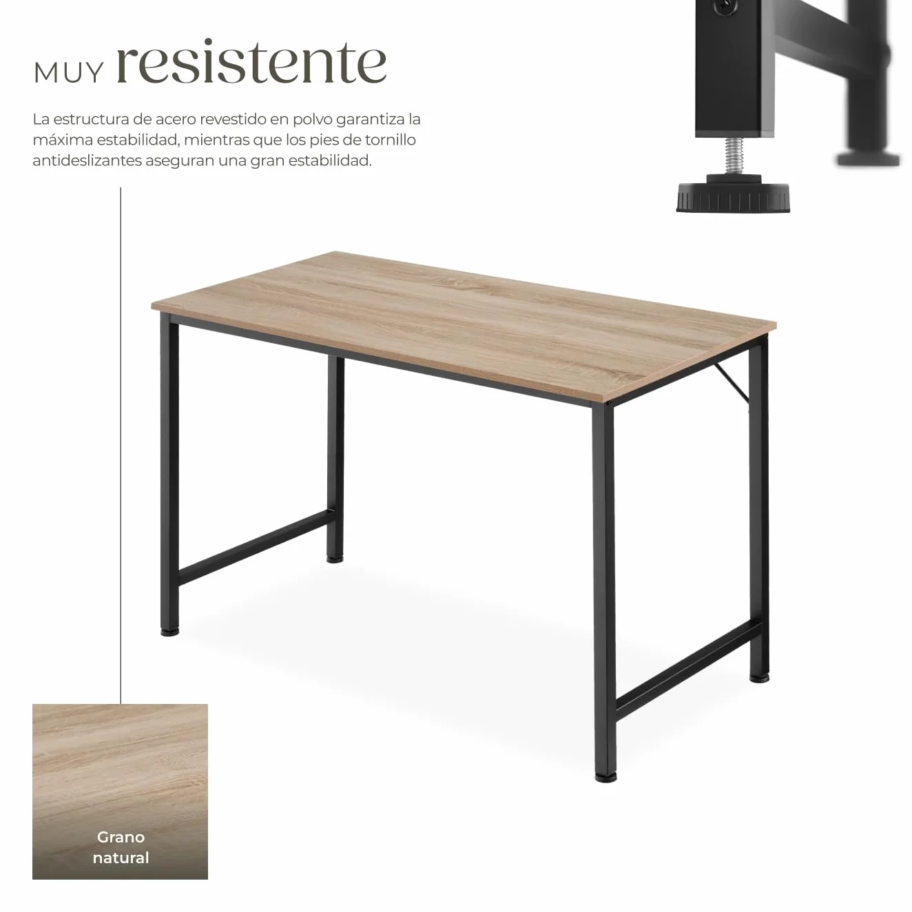 Tectake Mesa Escritorio de Madera Roble Sonoma Industrial 60x120x75.5 cm Oficina