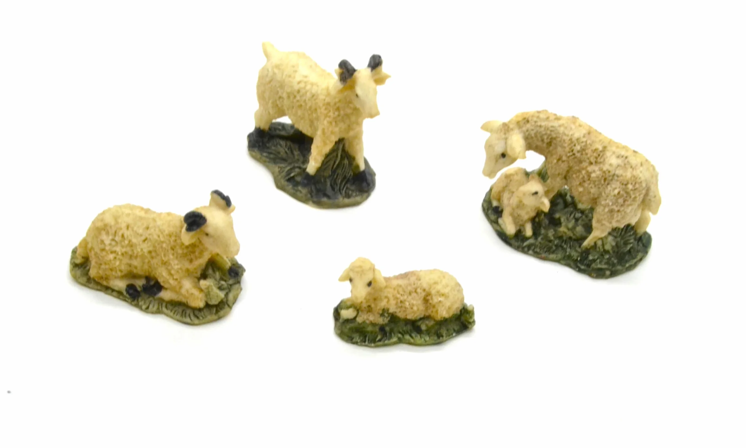 Figuritas de Navidad 6cm Ovejas Carneros Corderos Escena Natividad Animales 3 Reyes