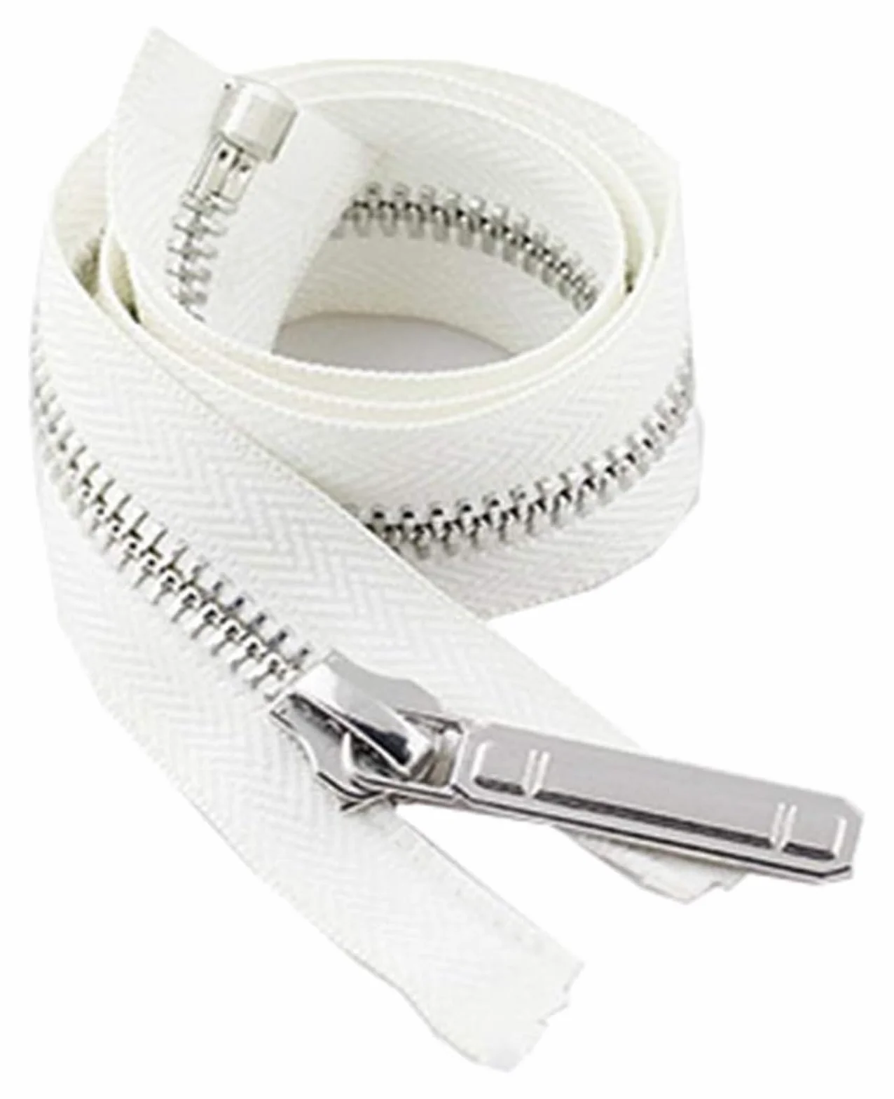 Cerradura de Costura, Cremallera Invisible, Cremallera de Metal con Extremo Abierto, Cierre automático, decoración de Dientes Plateados, Accesorio Artesanal, 70/150cm, 8#, 1 ud.