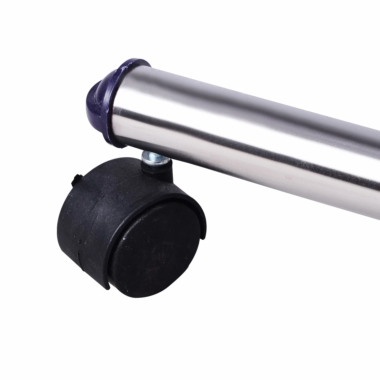 HOMCOM Perchero Acero Inox Colgador Ropa 4 Ruedas Alto y Largo Regulables 86-160 x 45 x 95-170cm