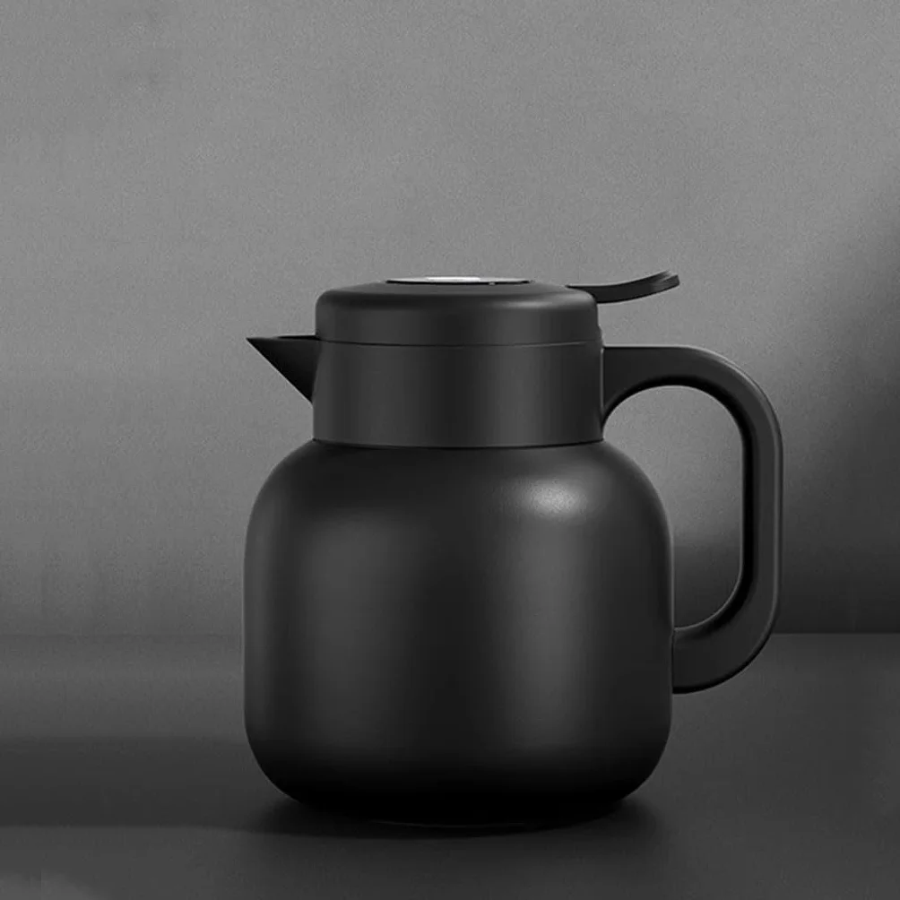 Cafetera aislada, tetera térmica de doble pared, jarra de acero inoxidable con botón de presión, recipiente de líquidos calientes de 1,5 L