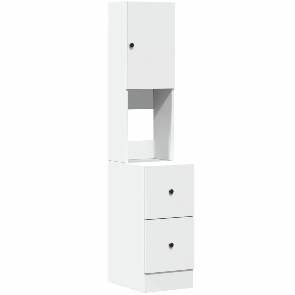 vidaXL Mueble de Cocina Madera de ingeniería Blanco 35x50x180 cm, Armario de Cocina, Armario con cajón, Armario de almacenaje de Cocina