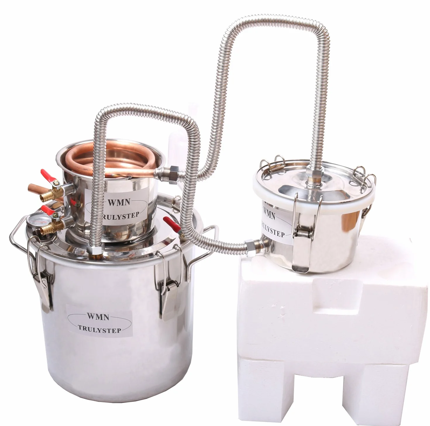 Fayelong Destilador de Aceites Esenciales 10 Litros Alambique de Cobre para Brandy Whisky