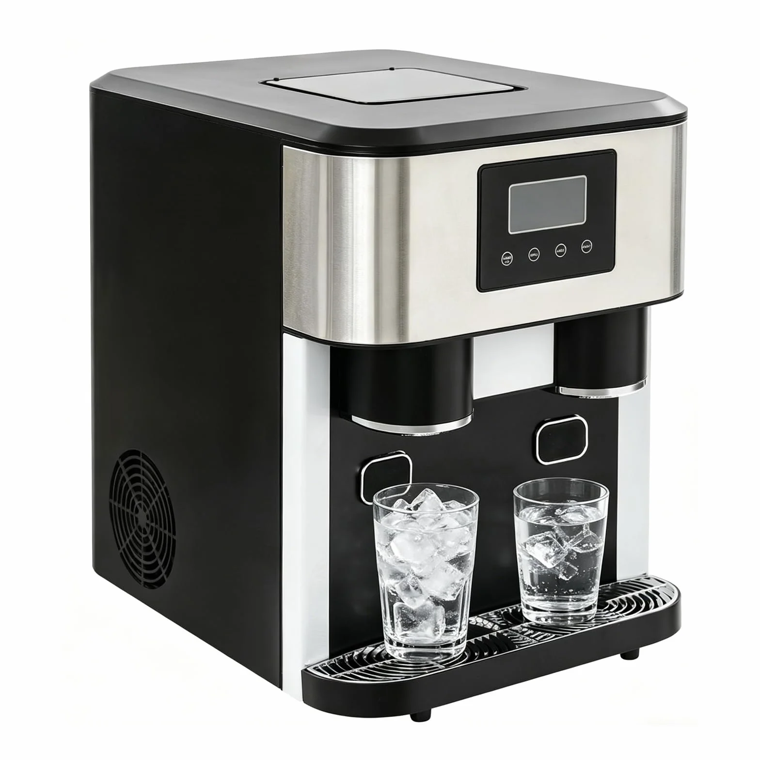 Máquina para Hacer Cubitos de Hielo Pequeña 3 en 1, Maquina de Hielo Doméstica con Hielo Picado, Hielo en Bala y Agua Fría, Autolimpiante, Máquina de Hielo de Mesa para el Hogar, Oficina