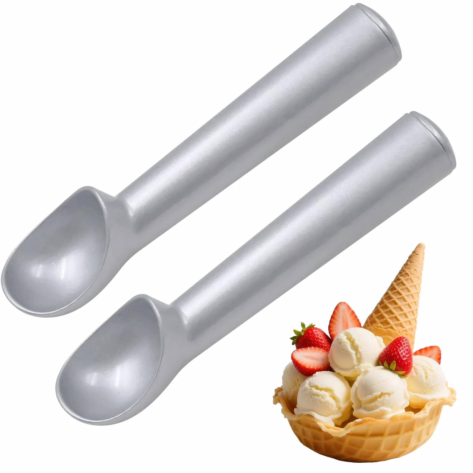 Cuchara Helado Bola de Aluminio, Sacabolas Helados Antiadherente para Heladerías
