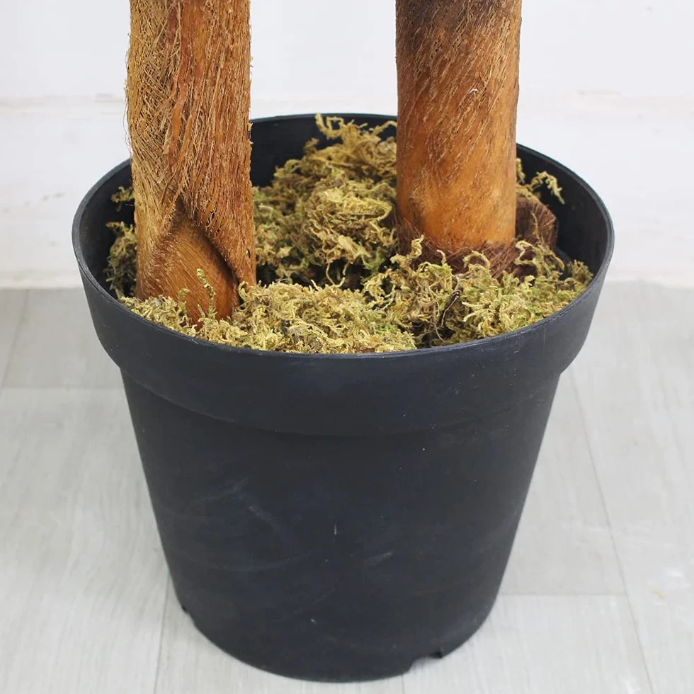 Decovego Royal Palmera Cocotero Planta Artificial Decoración Interiorismo Madera Natural 170cm