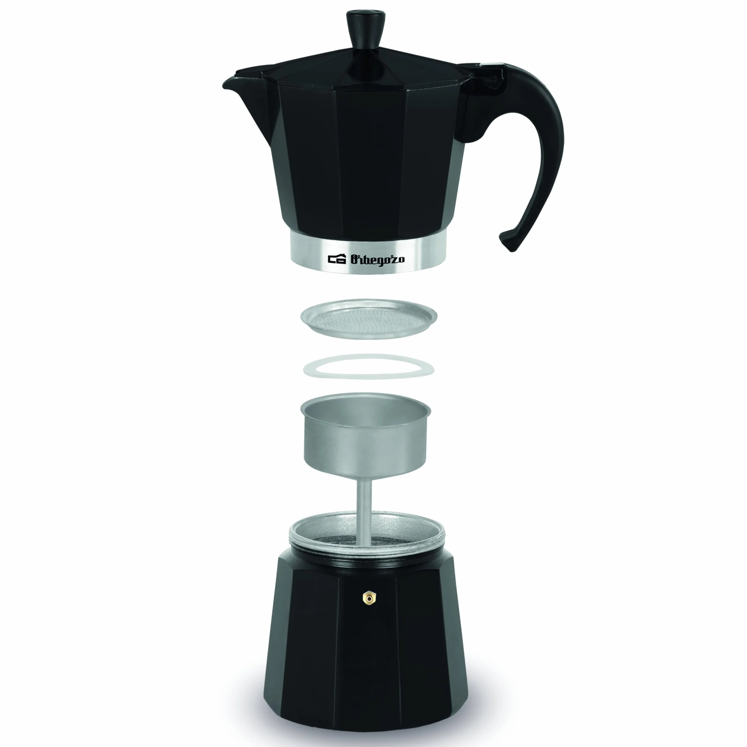 Orbegozo KFN 610 Cafetera Italiana de Aluminio 6 Tazas Negro
