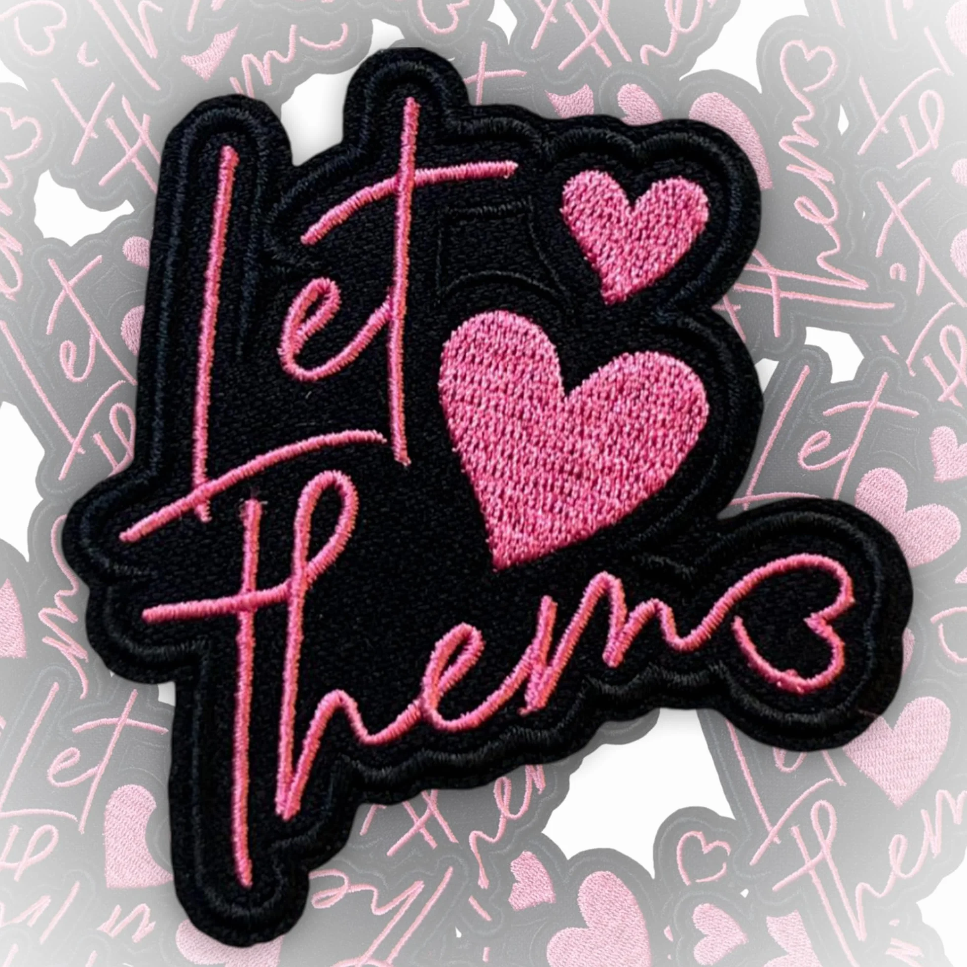Parche de calor con texto en inglés "Let Them Heat" de 7,6 cm, motivacional, empoderador, inspirador, viaje inspirado en planchar/coser, parches de tela bordada, parches de apliques para sombreros de