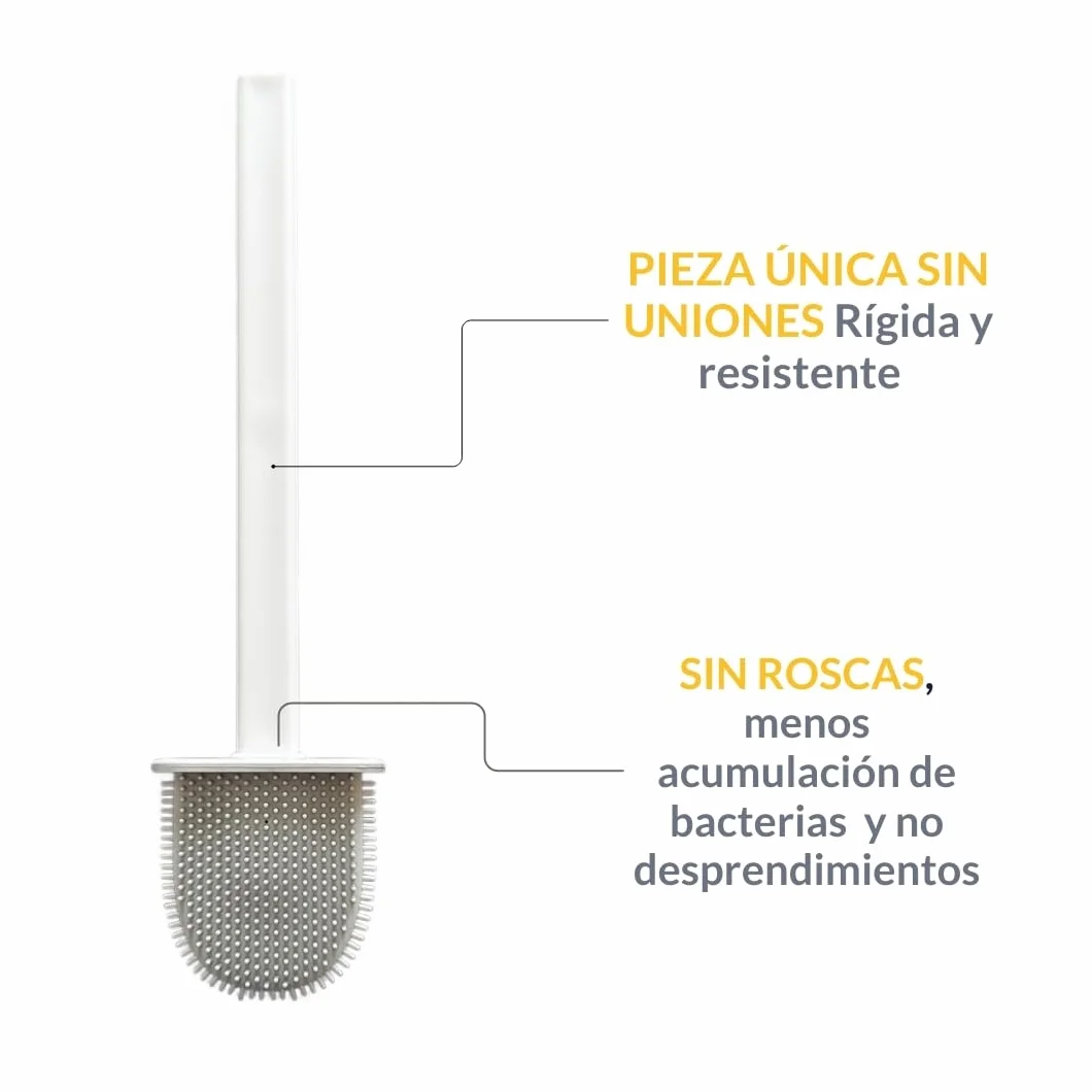 Escobilla de Baño WC Silicona con Soporte Antigoteo Cepillo Inodoro Flexible y Antibacteriano Escobilla Silicona WC Moderna y Resistente Limpieza Profunda Baño Ecoaliti
