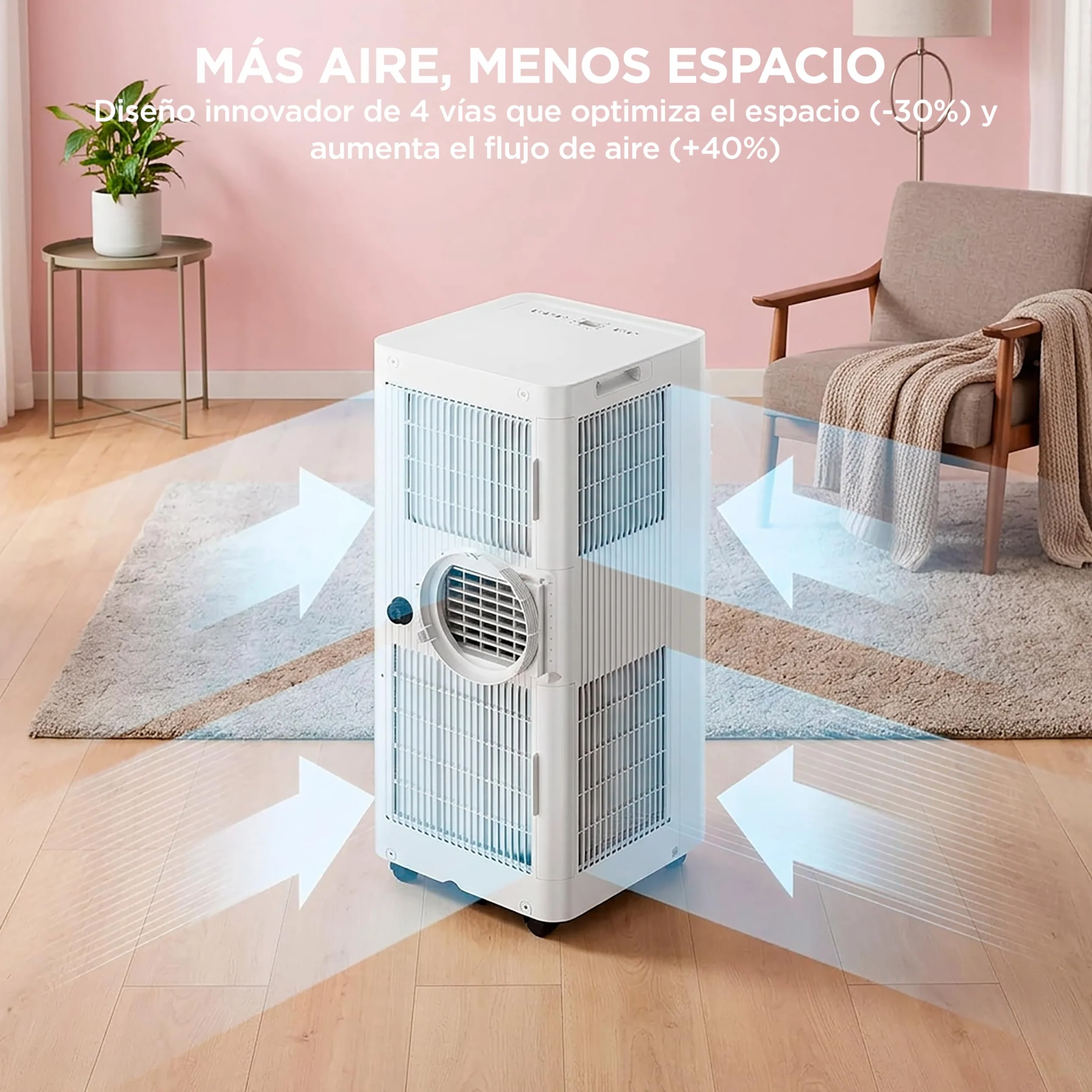COMFEE Aire Acondicionado Portátil 3 en 1 9000 BTU 2250 Frigorías Climatizador Deshumidificador App Mando a Distancia