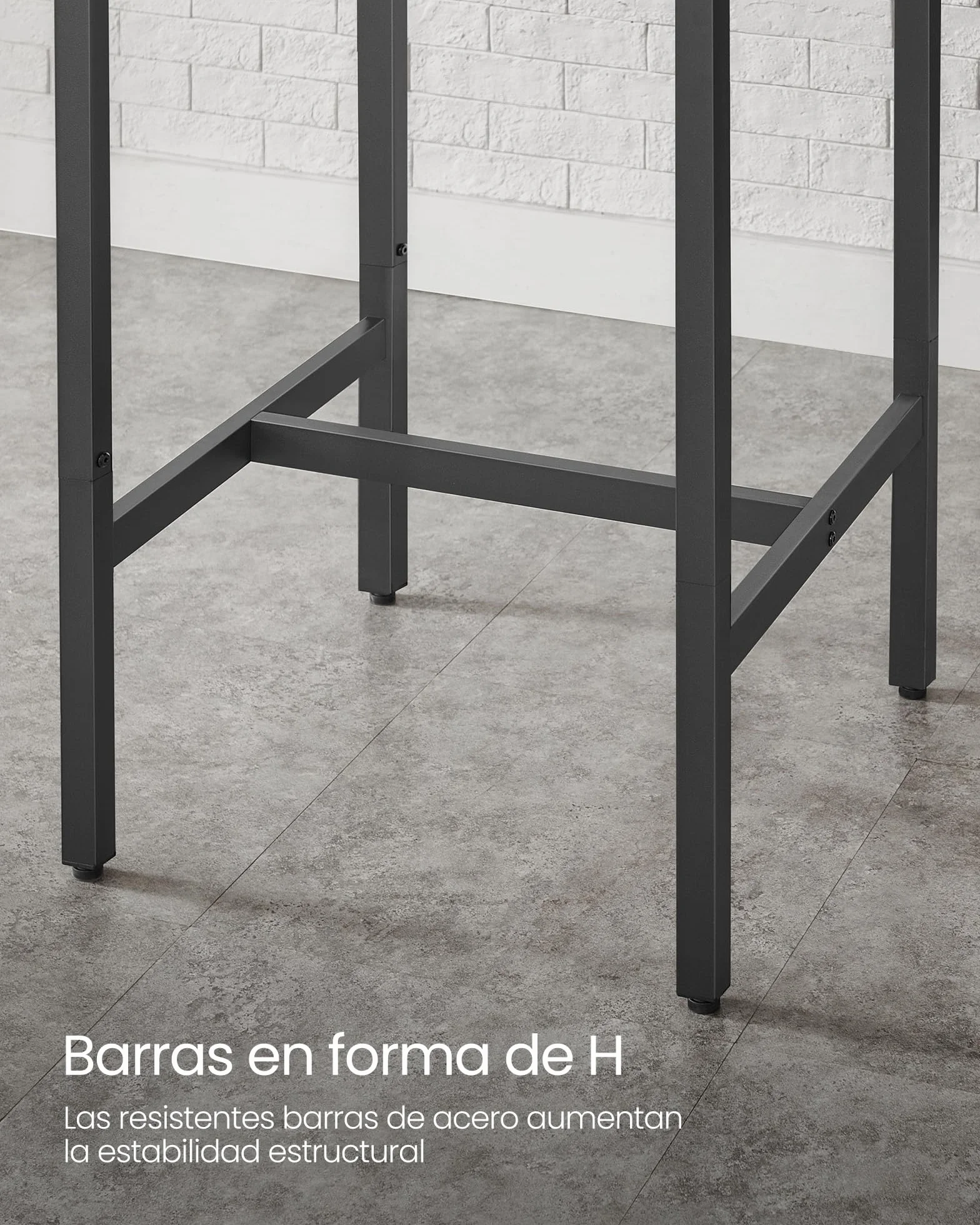 VASAGLE Mesa de Bar, Mesa Alta Cuadrada, Marco de Acero Resistente, 60 x 60 x 92 cm, FÁcil de Montar, para Sala de Estar, Cocina, Estilo Industrial, MarrÓn RÚstico y Negro LBT25X