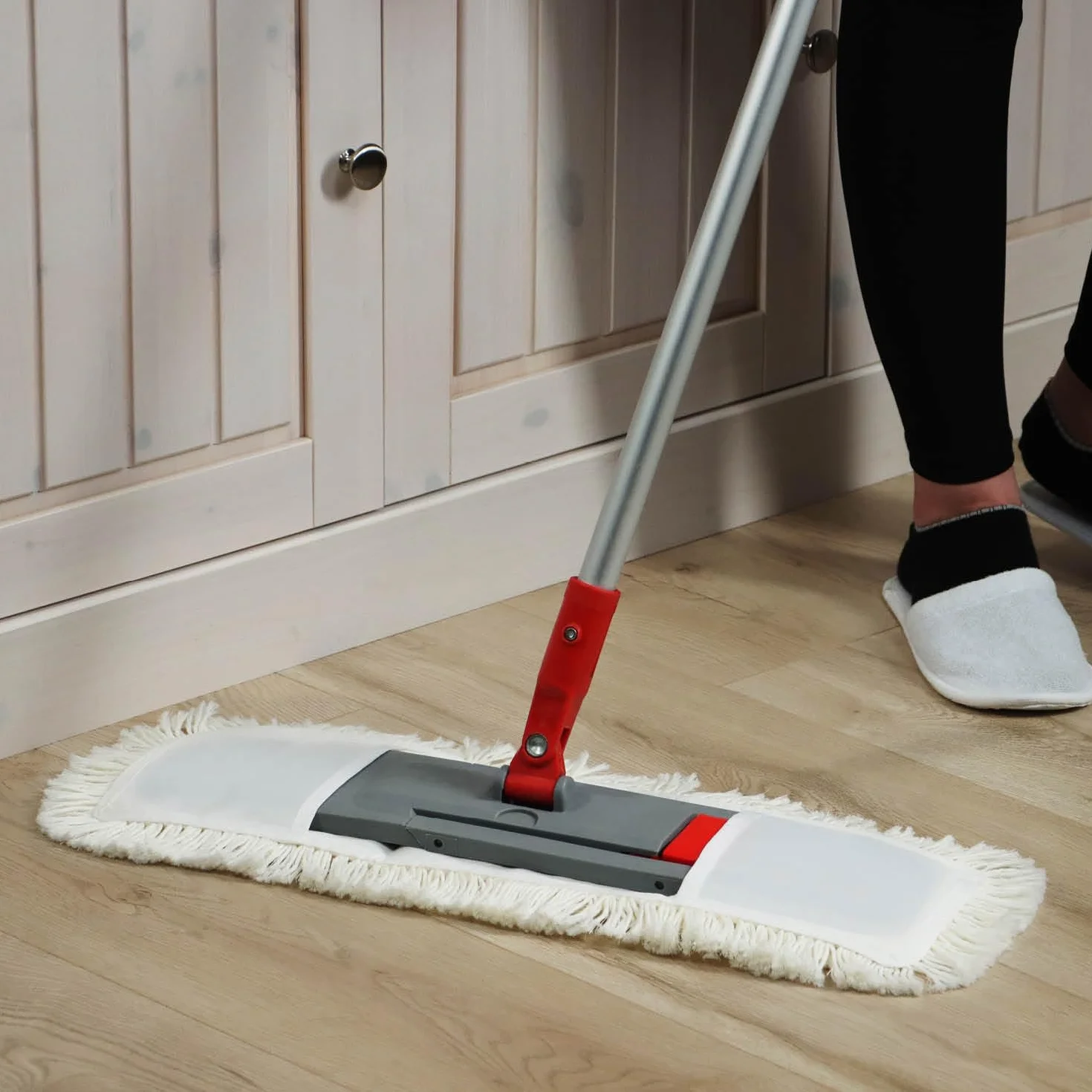 com-four® 4X paño de Limpieza Premium - paño de Repuesto de Microfibra para trapeador de Piso - trapeador de Limpieza Interior de 50 cm de Ancho - Lavable hasta 60°C (4 Piezas - Blanco - 50cm)