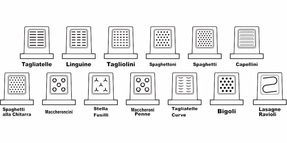 Sirge Pastabona Máquina para la Pasta 260 W – 13 Trafile – hasta 720 gr de pasta – Automática y también con Descanso – Incluye accesorio para pan/pizza/focas gratis