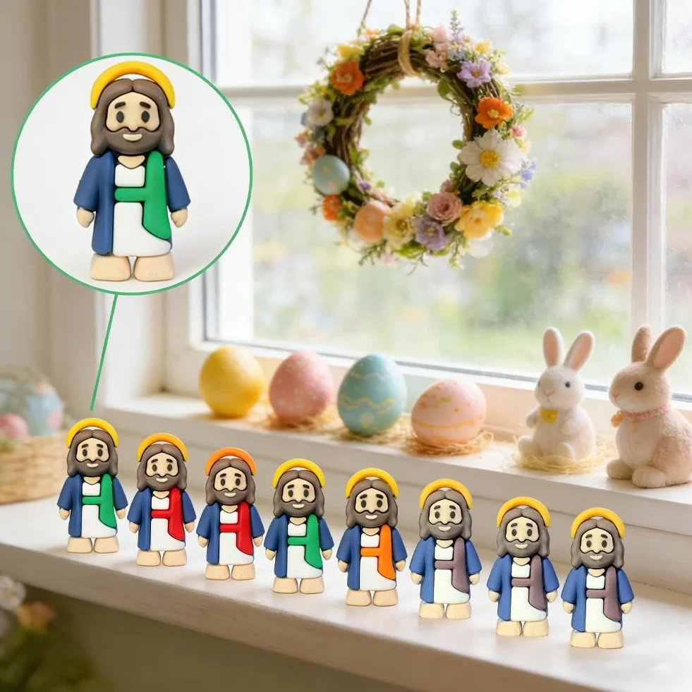 Mini figuras de Jesús a granel, estatuas de TinyJesus para huevos de Pascua, muñeca religiosa de bolsillo